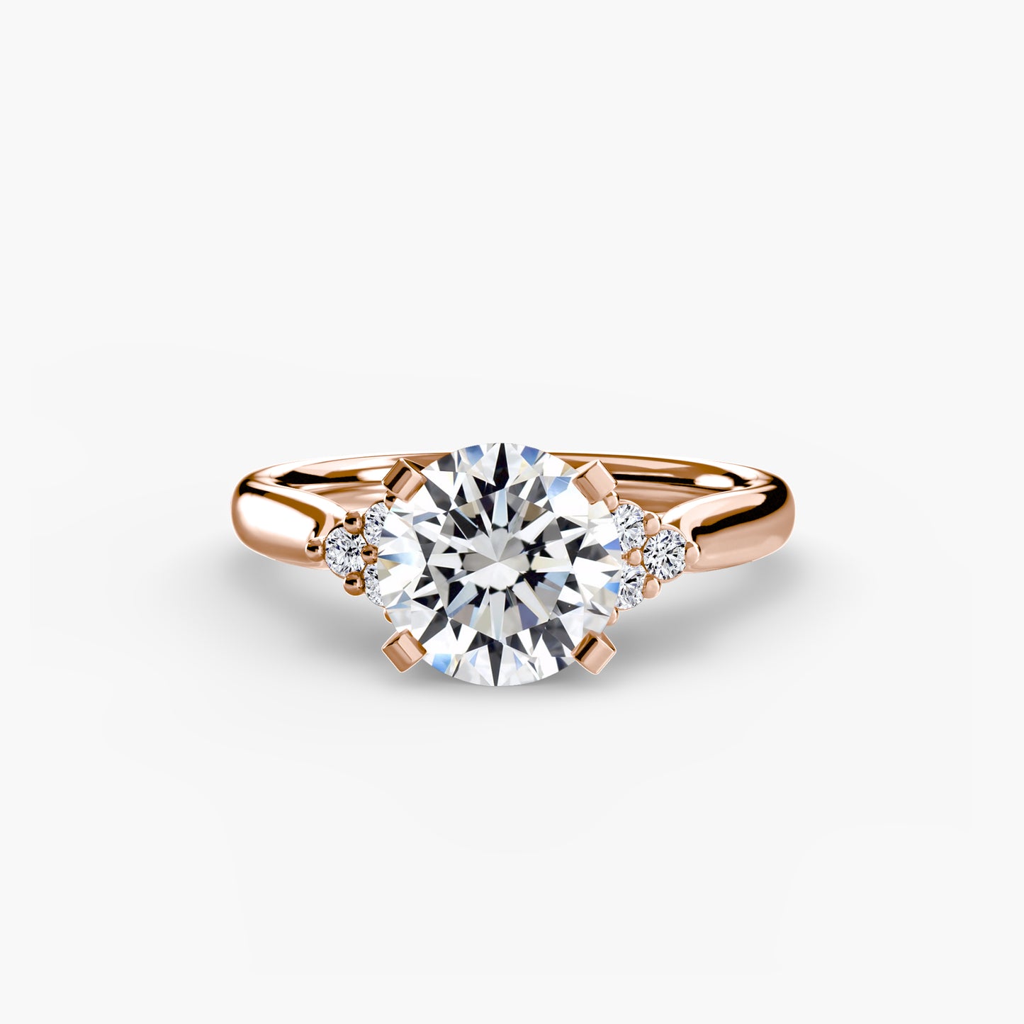 The "Riley" Classic Solitaire with Cluster Accents