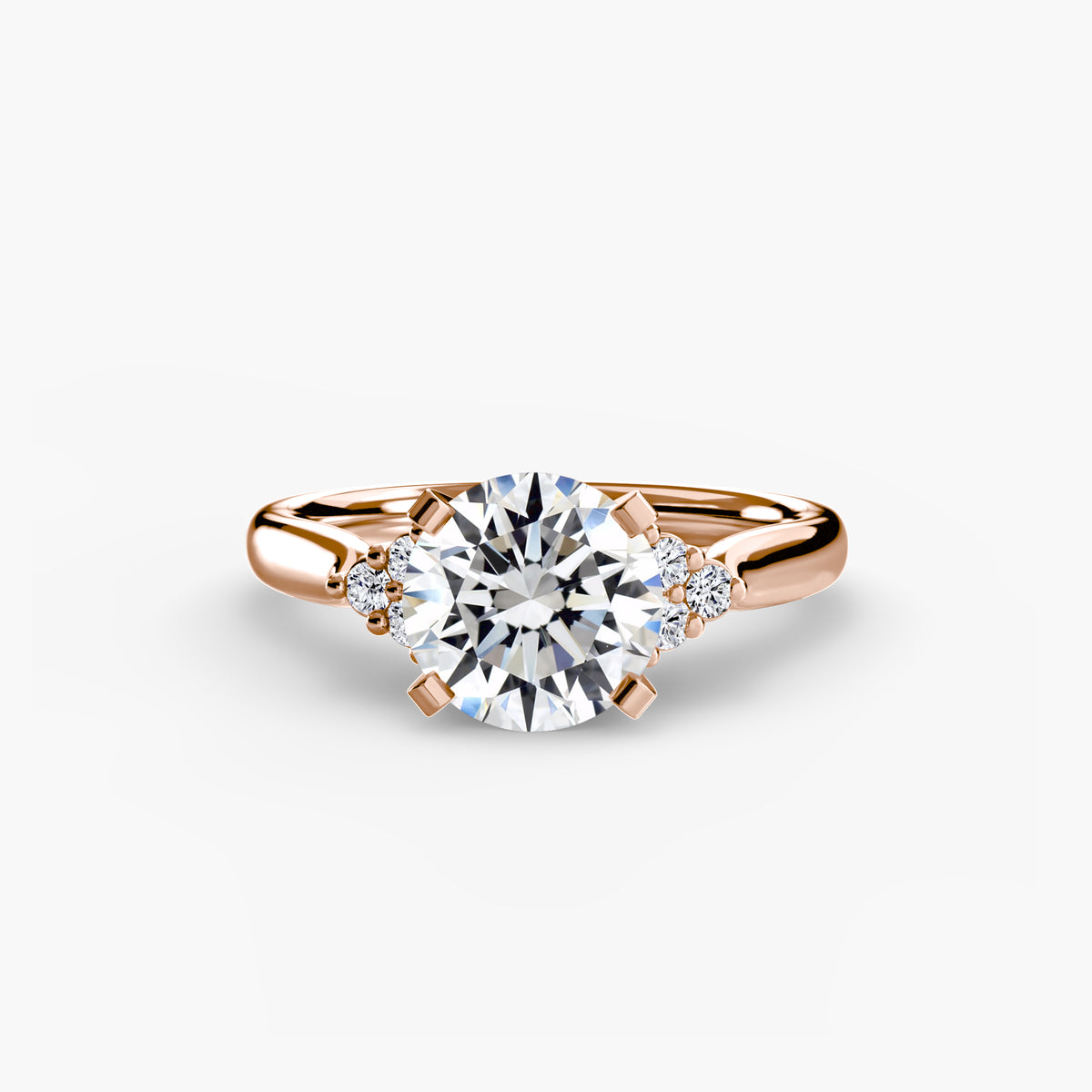The "Riley" Classic Solitaire with Cluster Accents