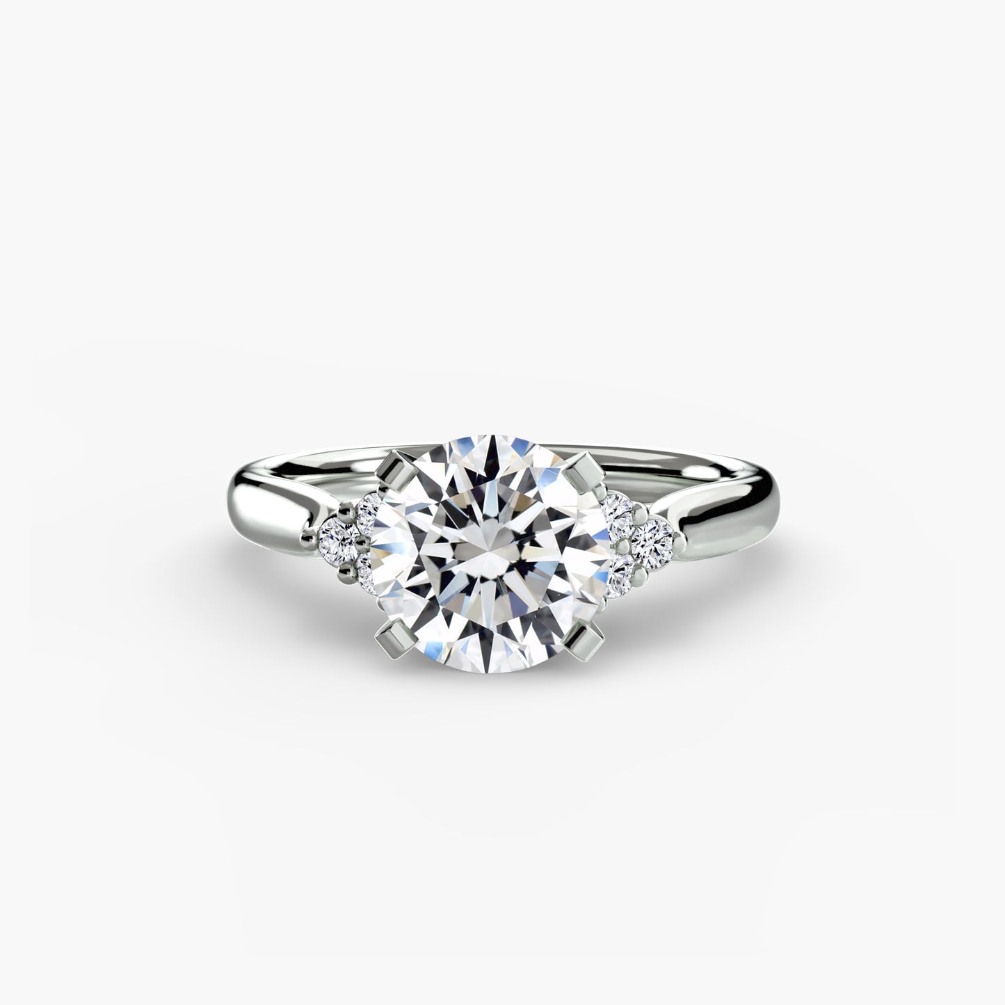 The "Riley" Classic Solitaire with Cluster Accents