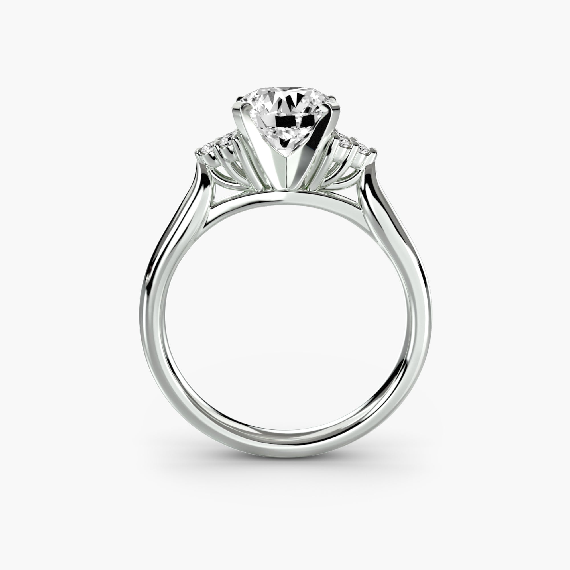 The "Riley" Classic Solitaire with Cluster Accents