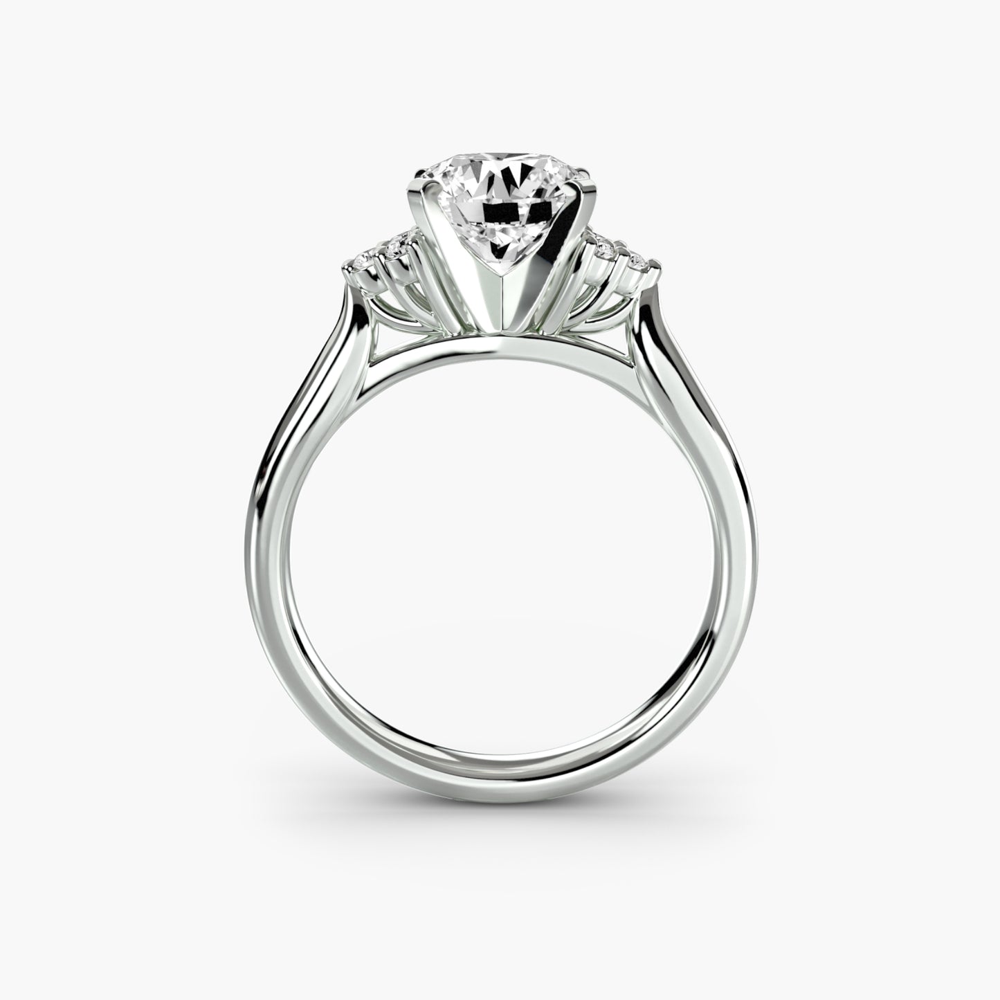 The "Riley" Classic Solitaire with Cluster Accents
