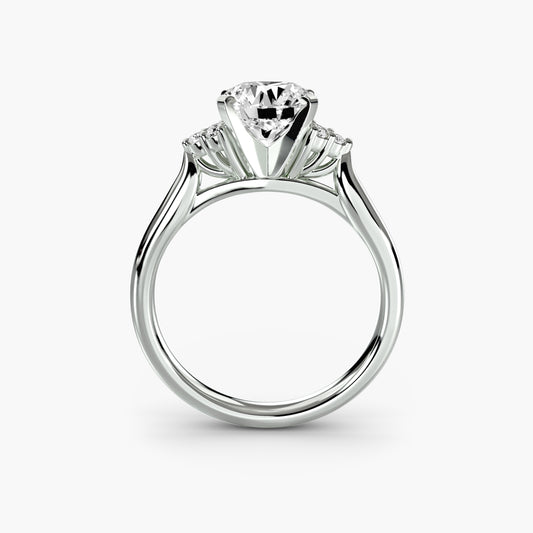 The "Riley" Classic Solitaire with Cluster Accents