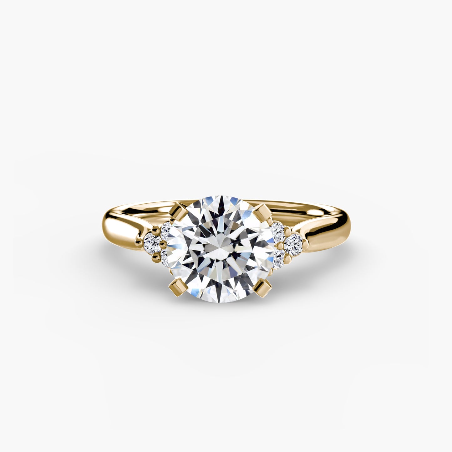 The "Riley" Classic Solitaire with Cluster Accents