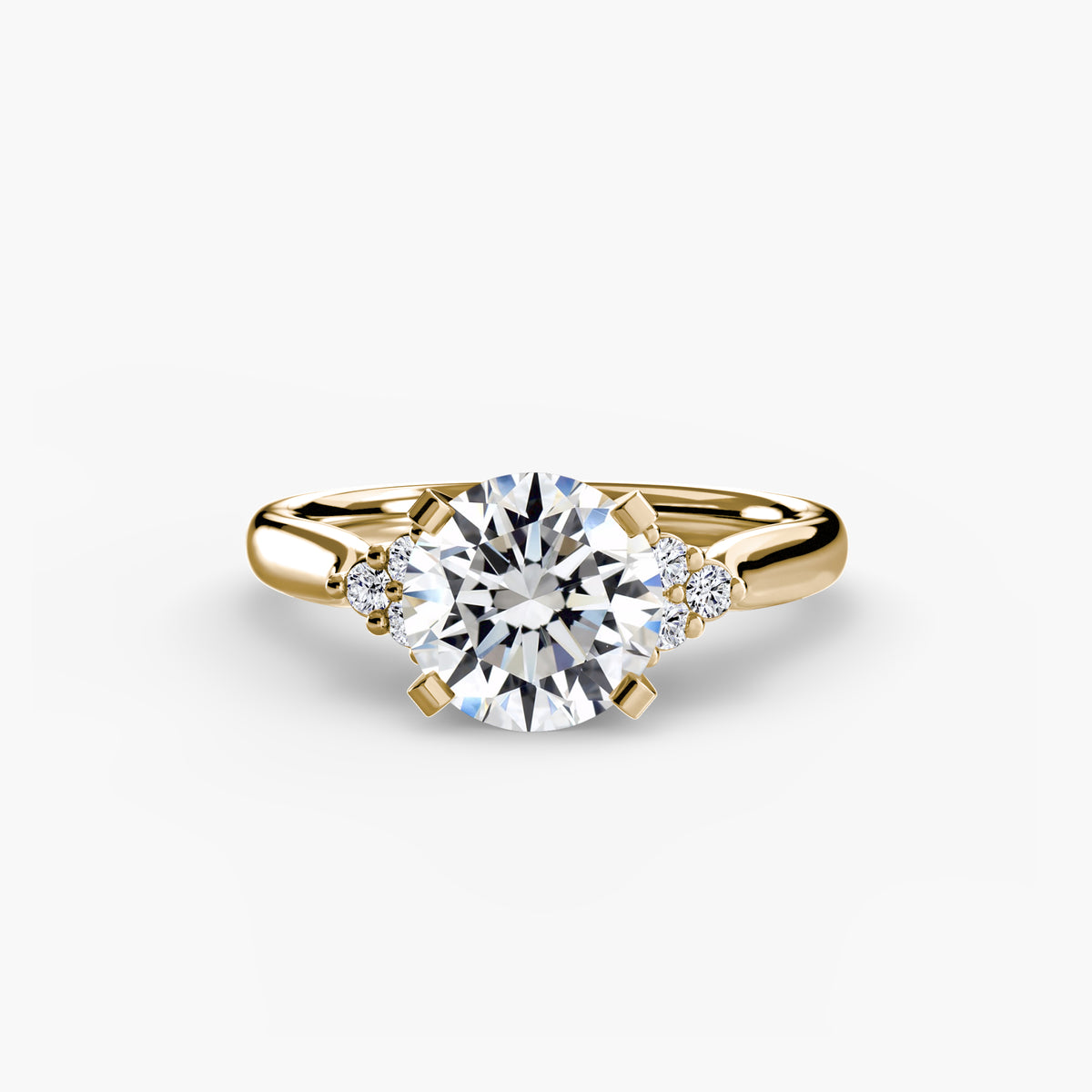 The "Riley" Classic Solitaire with Cluster Accents