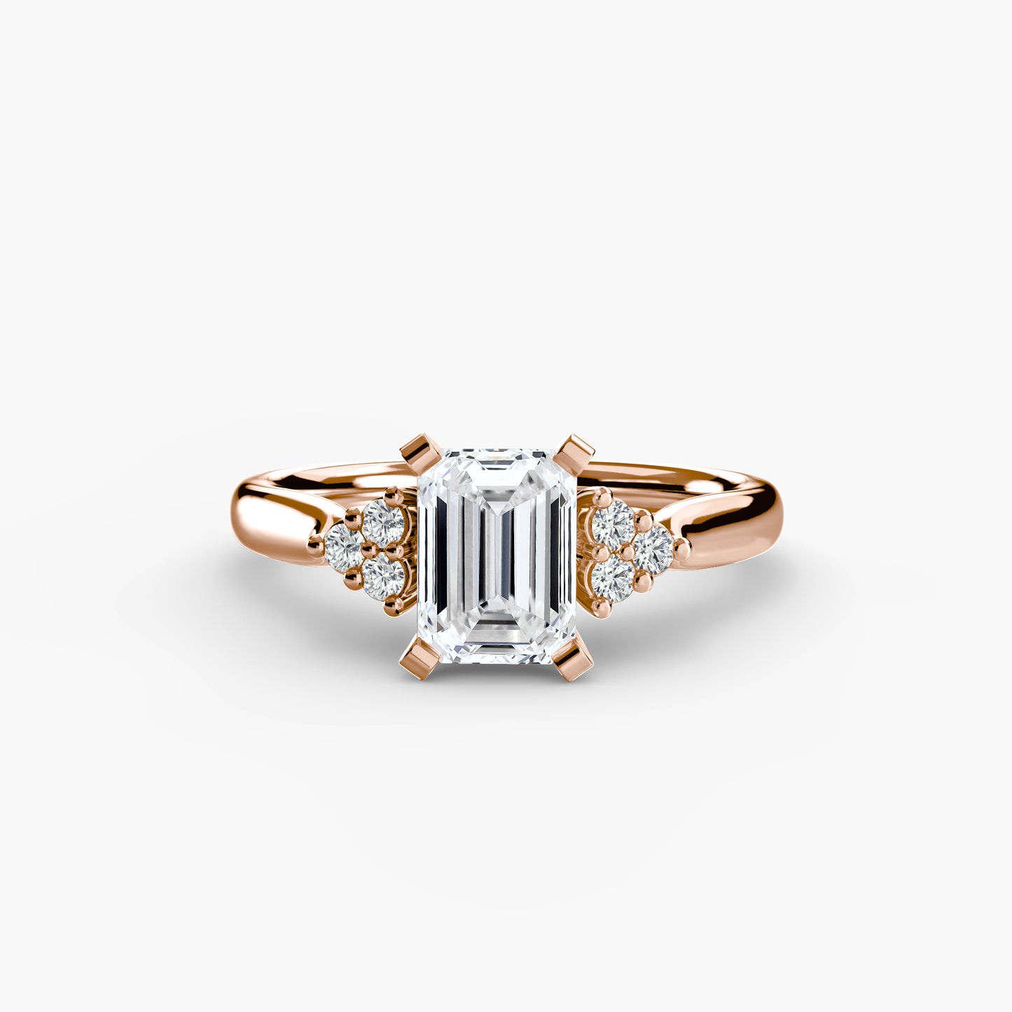 The "Riley" Classic Solitaire with Cluster Accents