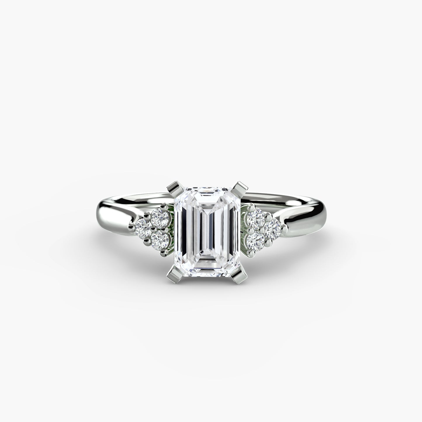 The "Riley" Classic Solitaire with Cluster Accents