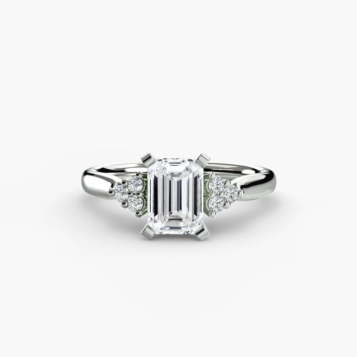 The "Riley" Classic Solitaire with Cluster Accents