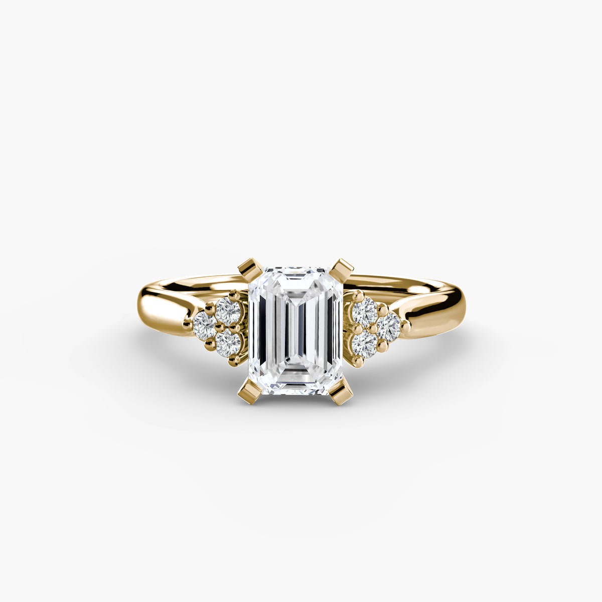 The "Riley" Classic Solitaire with Cluster Accents