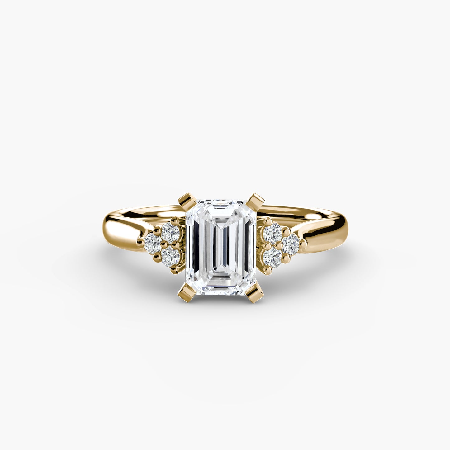 The "Riley" Classic Solitaire with Cluster Accents