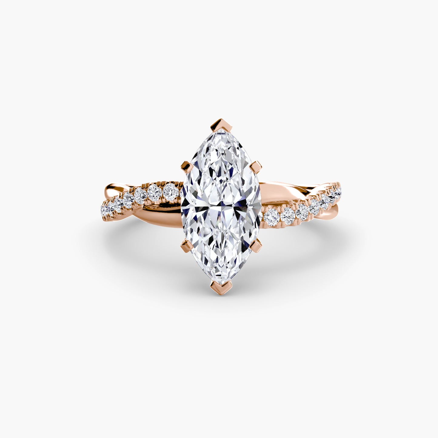 The "Ella" Half Twist Pavé Ring