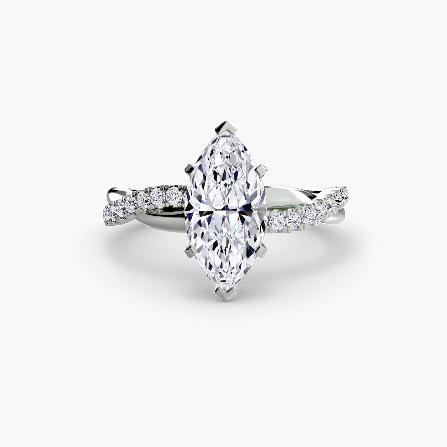 The "Ella" Half Twist Pavé Ring