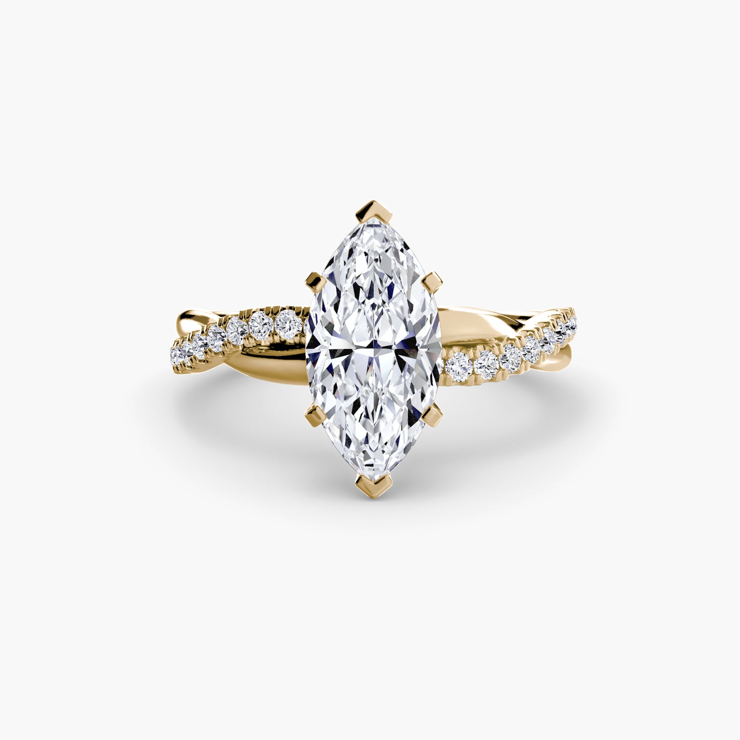 The "Ella" Half Twist Pavé Ring