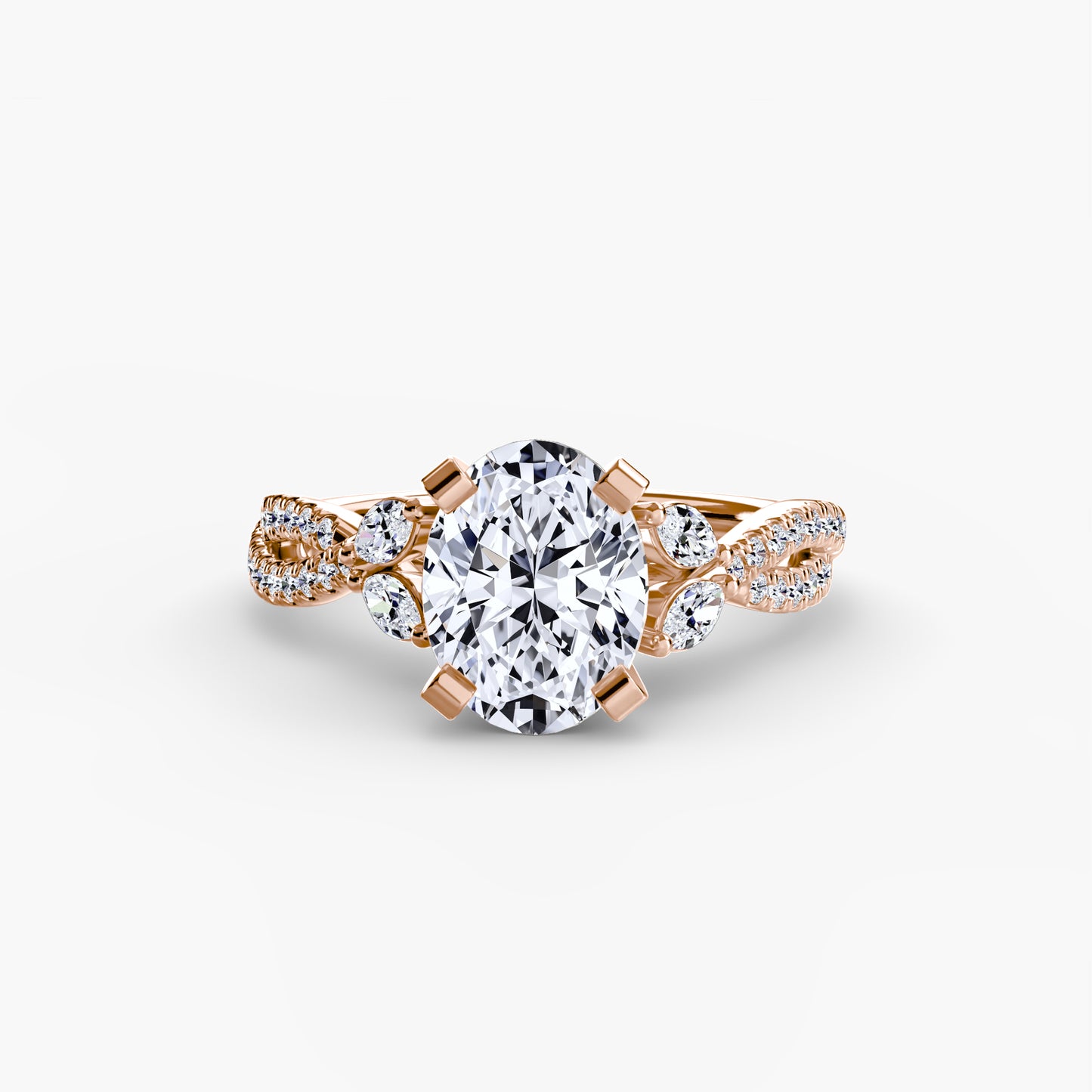 The "Marilyn" Twist Pavé Ring with Marquise Accents