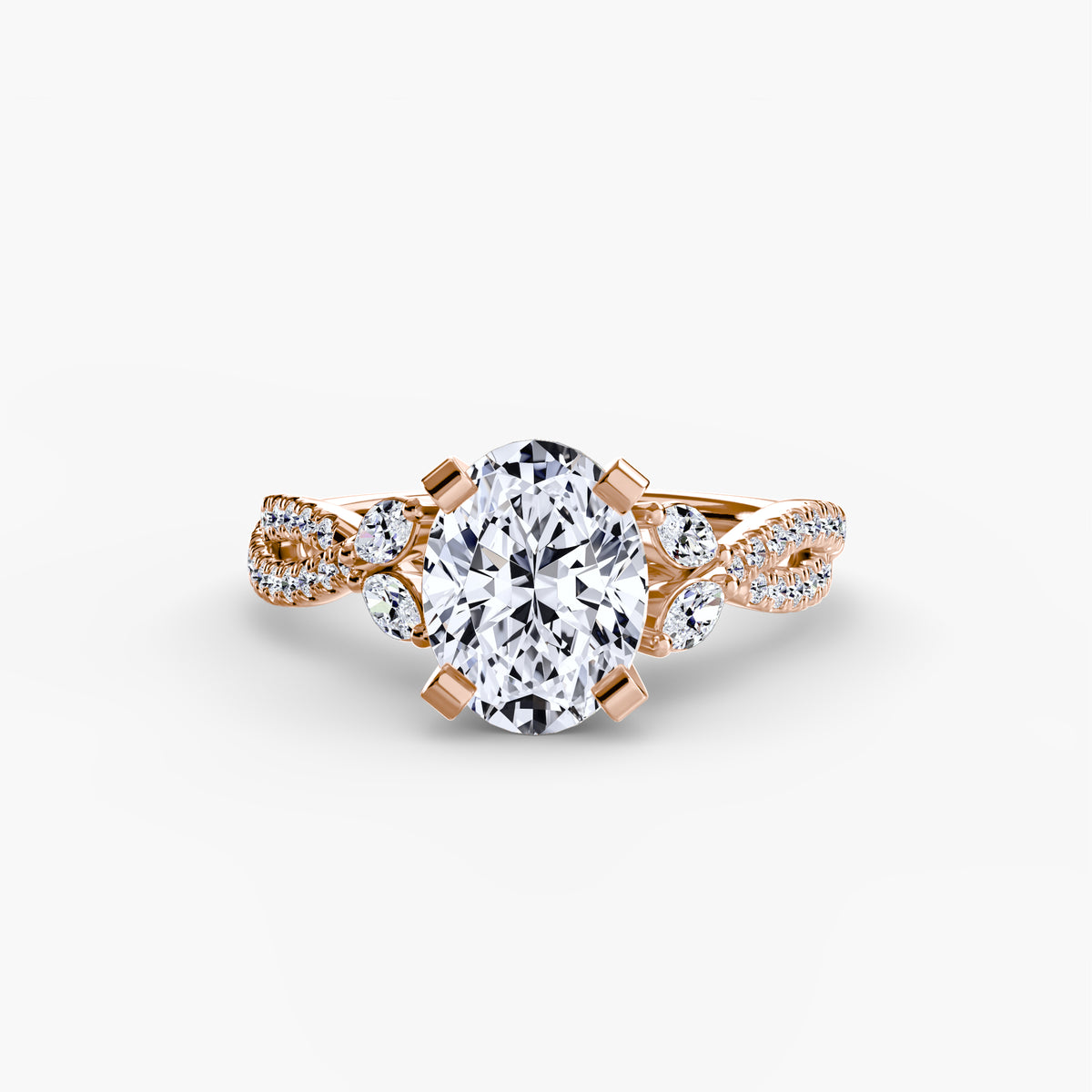 The "Marilyn" Twist Pavé Ring with Marquise Accents