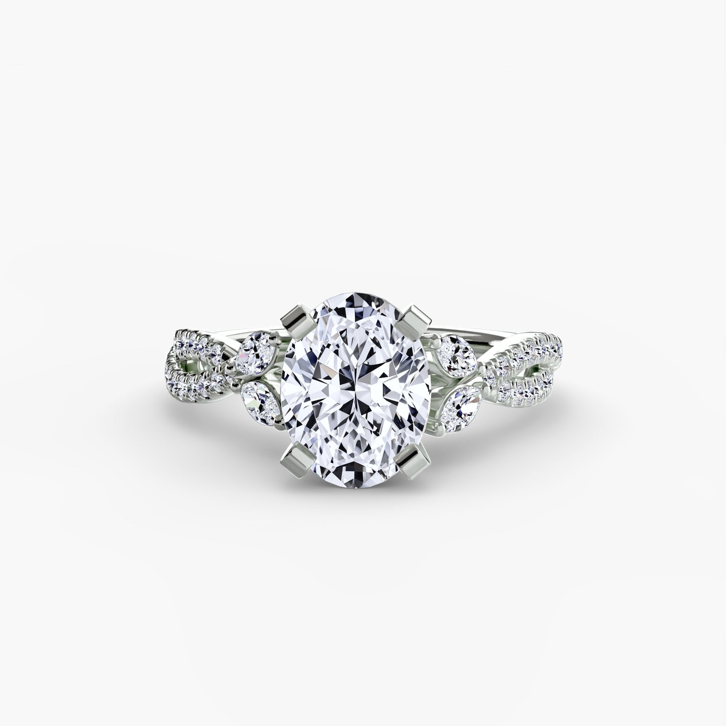 The "Marilyn" Twist Pavé Ring with Marquise Accents