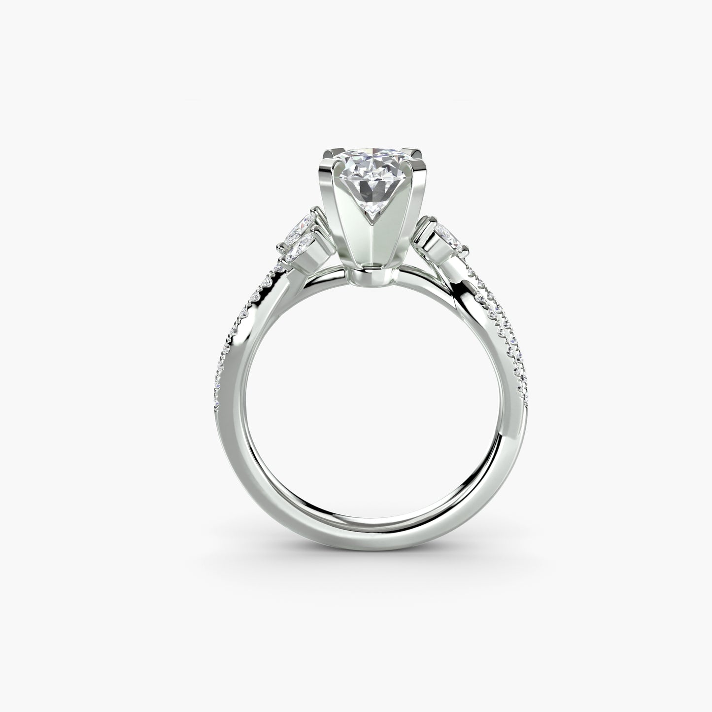 The "Marilyn" Twist Pavé Ring with Marquise Accents