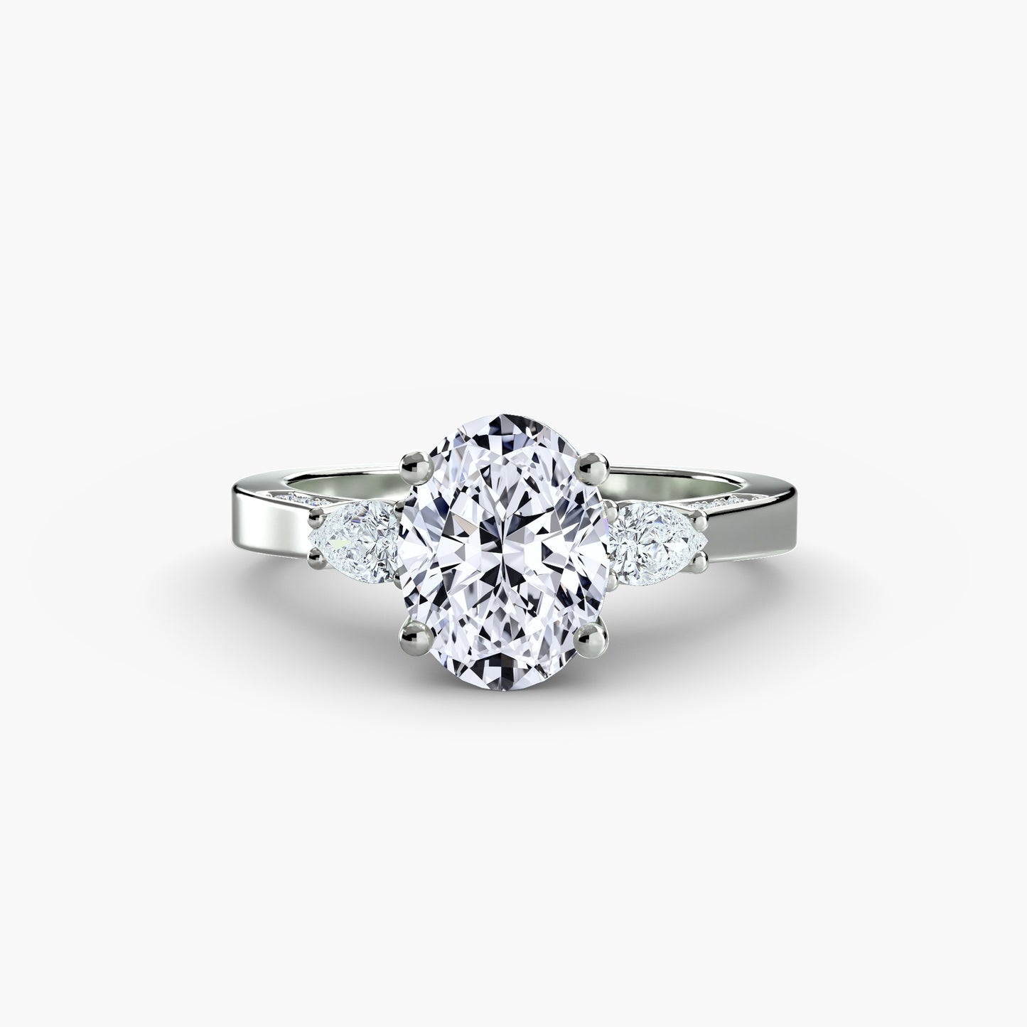 The "Evelyn" Three Stone with Gallery Accents