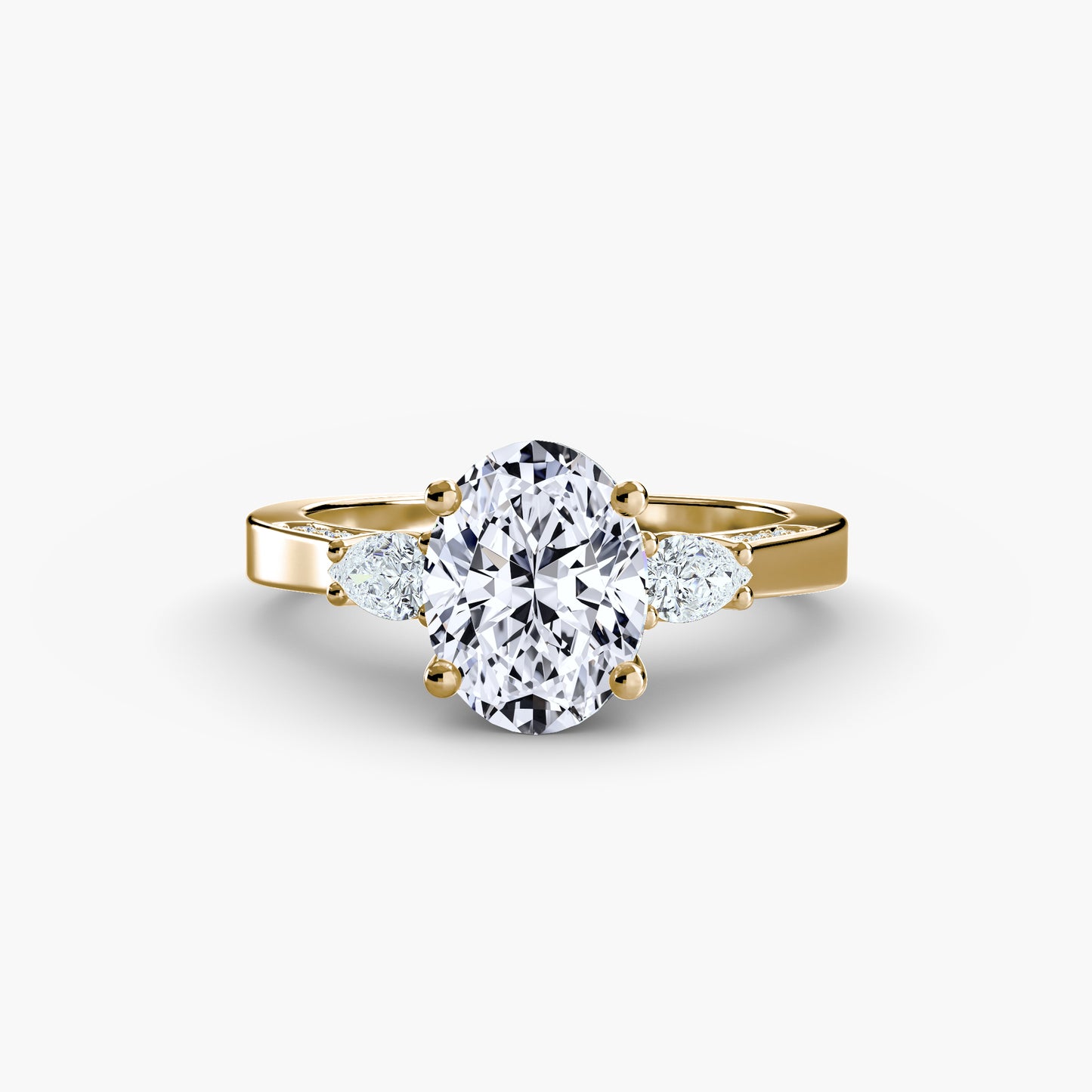 The "Evelyn" Three Stone with Gallery Accents