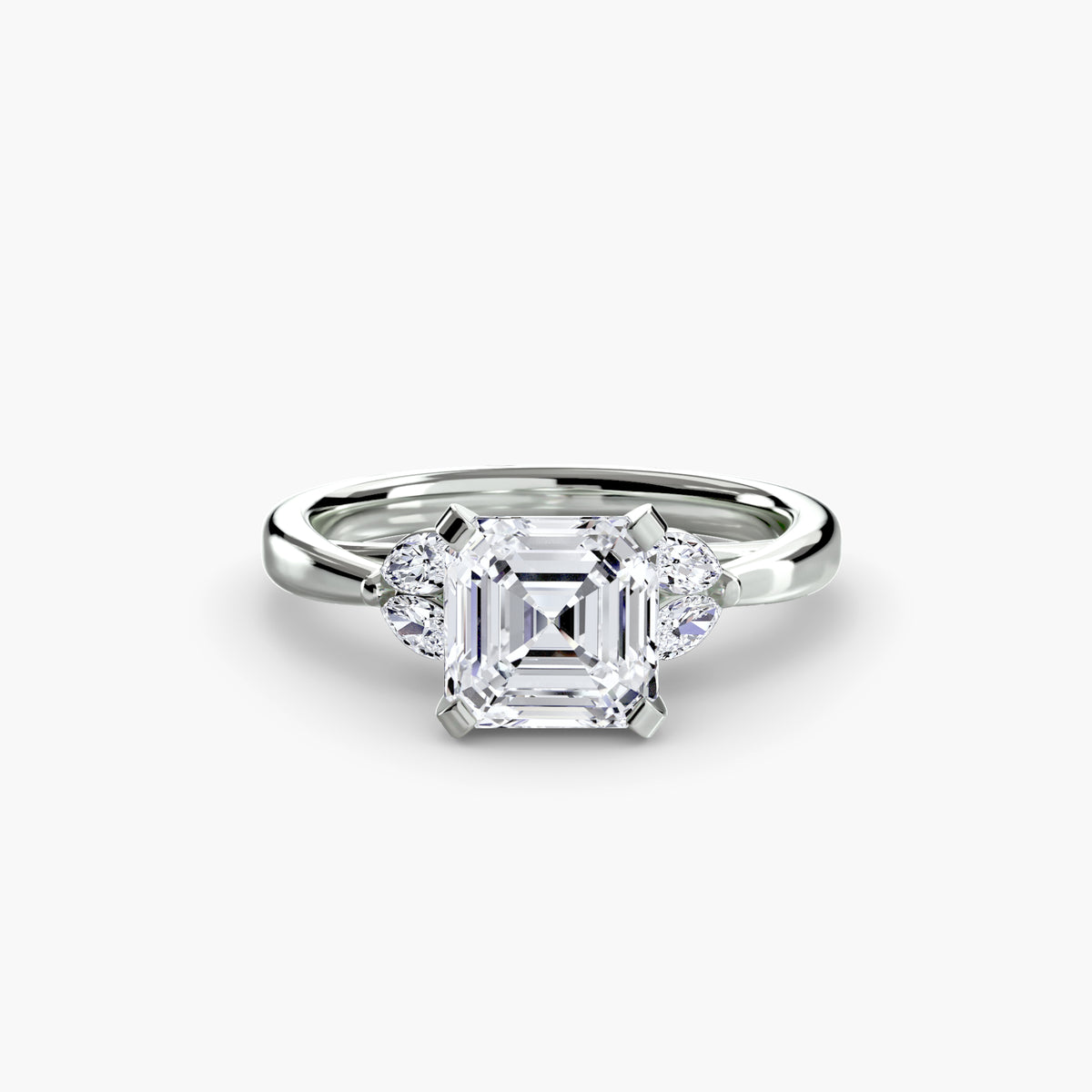 The "Kaia" Solitaire with Double Marquise Accents