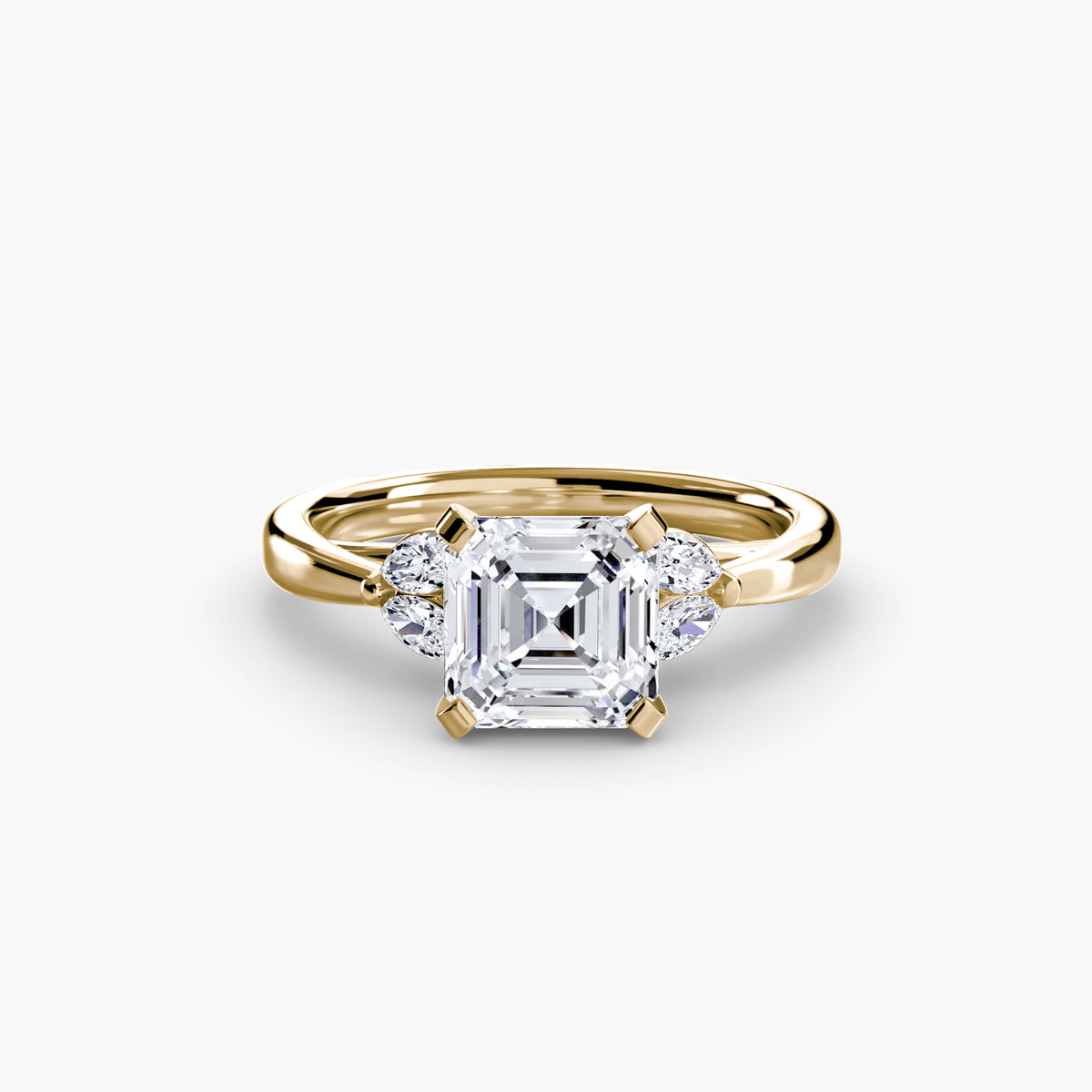 The "Kaia" Solitaire with Double Marquise Accents