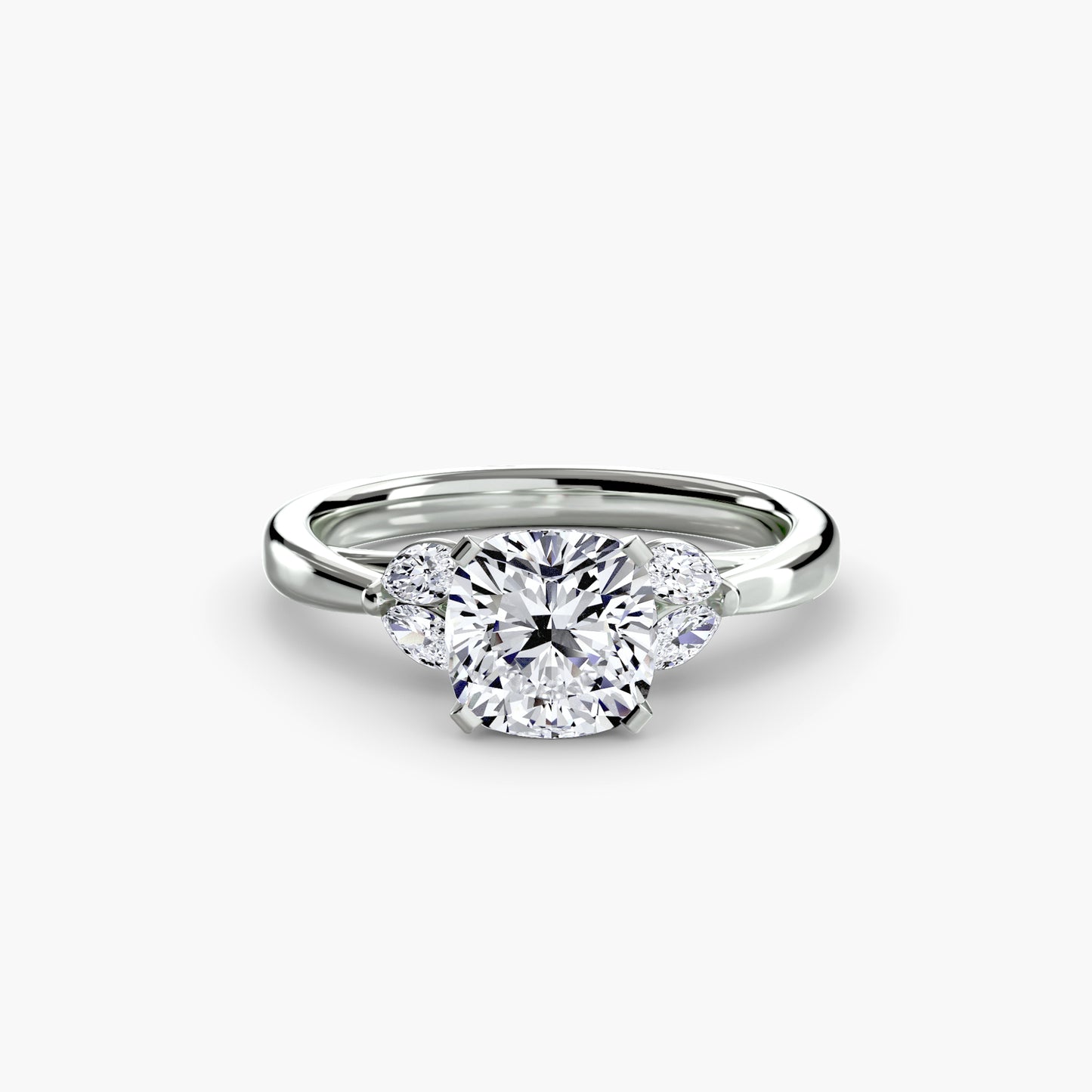 The "Kaia" Solitaire with Double Marquise Accents
