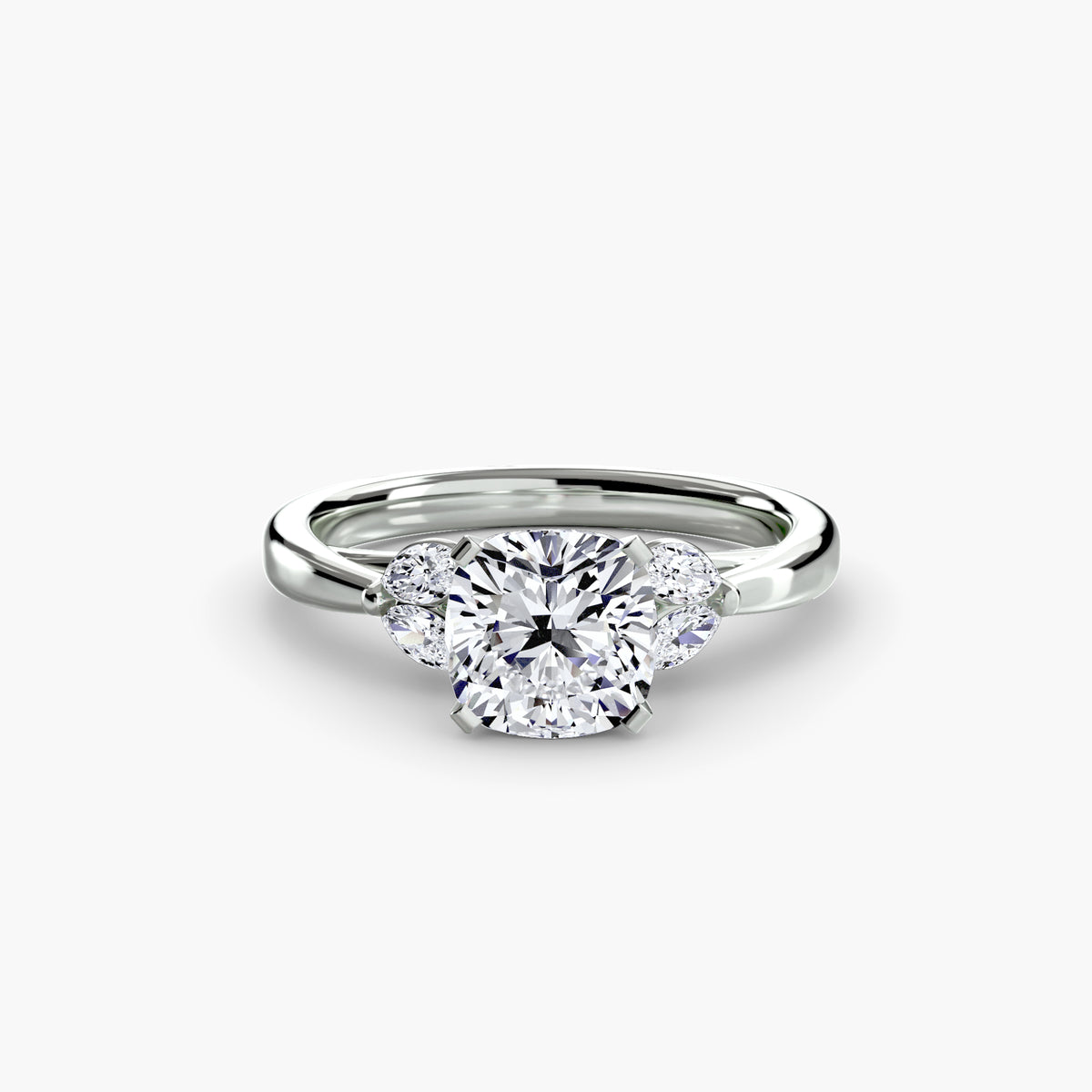The "Kaia" Solitaire with Double Marquise Accents