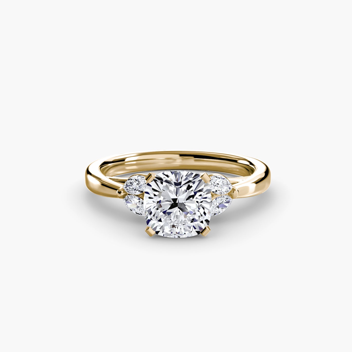The "Kaia" Solitaire with Double Marquise Accents
