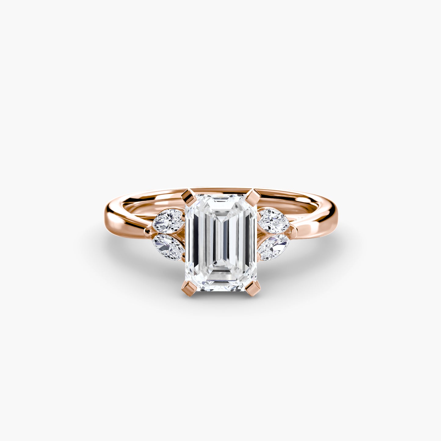 The "Kaia" Solitaire with Double Marquise Accents