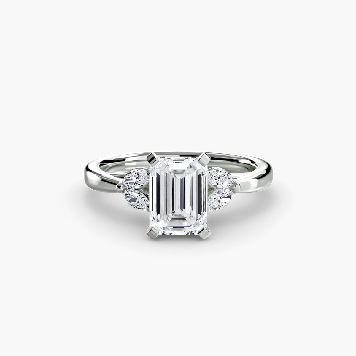 The "Kaia" Solitaire with Double Marquise Accents