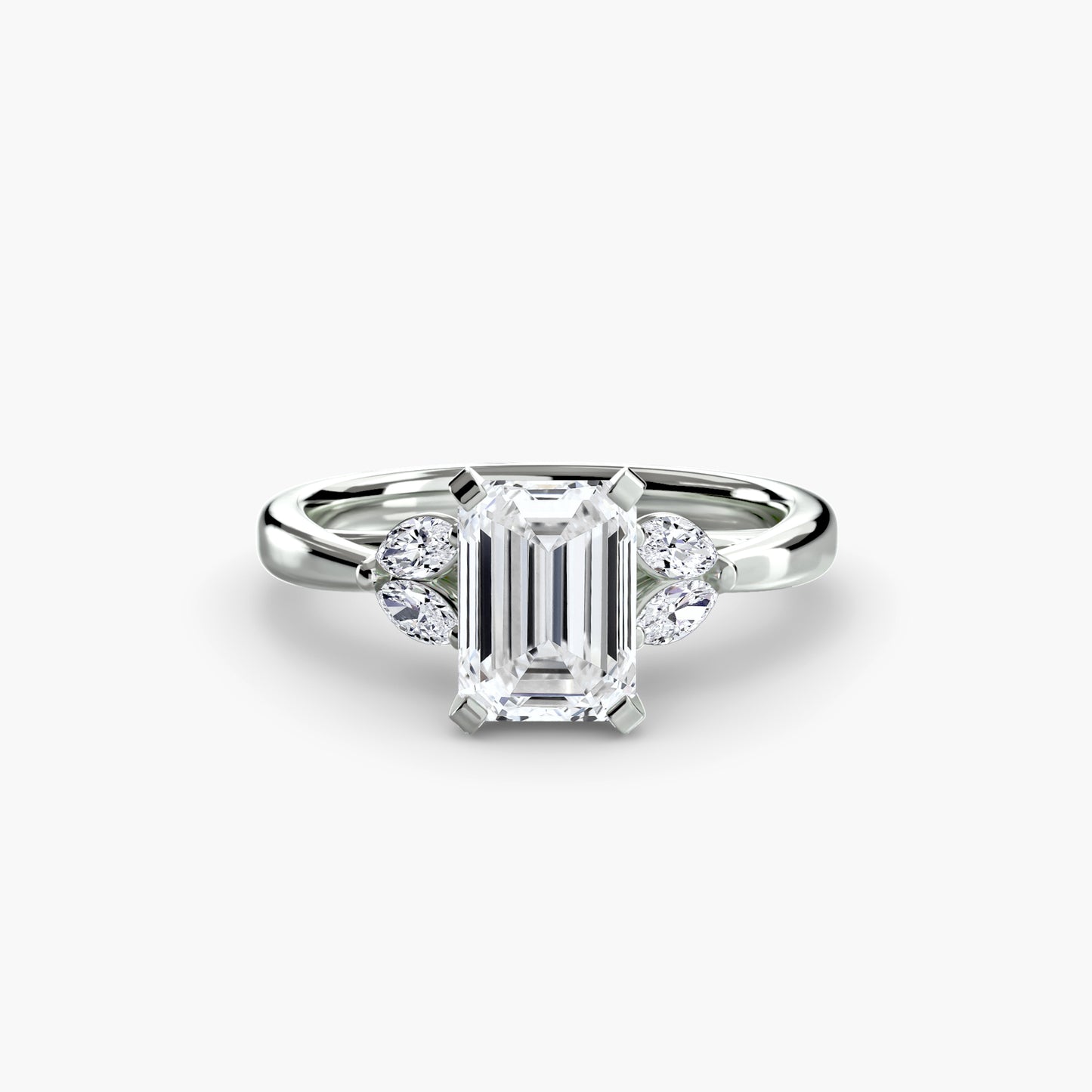 The "Kaia" Solitaire with Double Marquise Accents