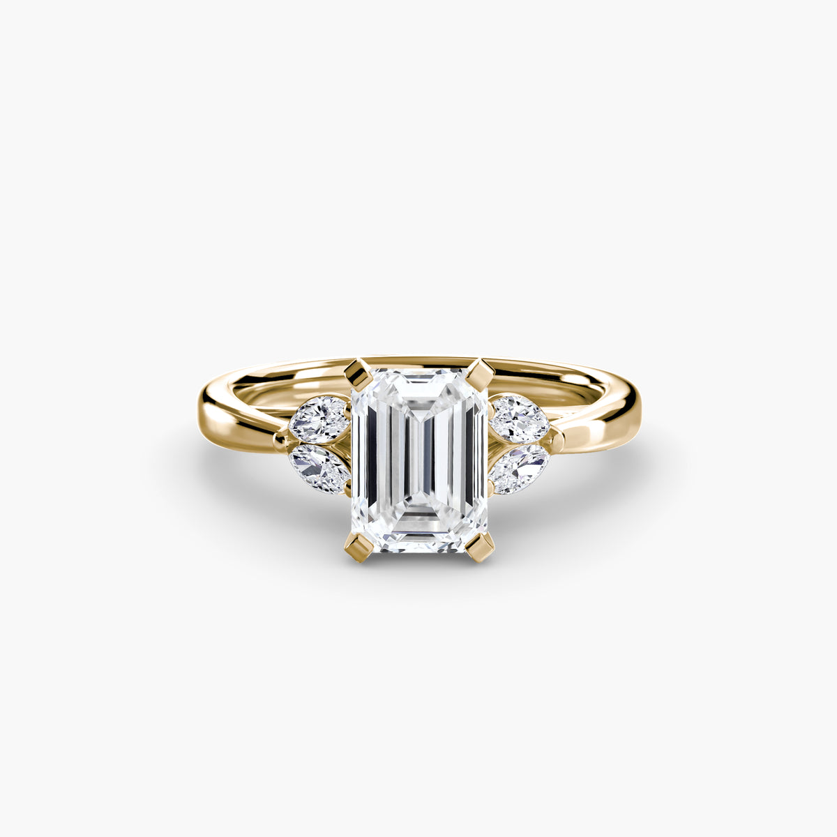 The "Kaia" Solitaire with Double Marquise Accents
