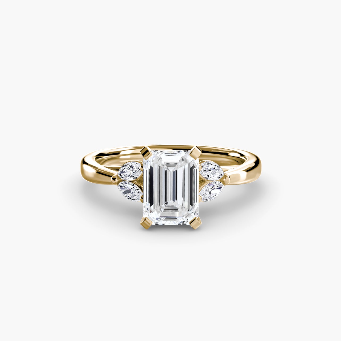 The "Kaia" Solitaire with Double Marquise Accents