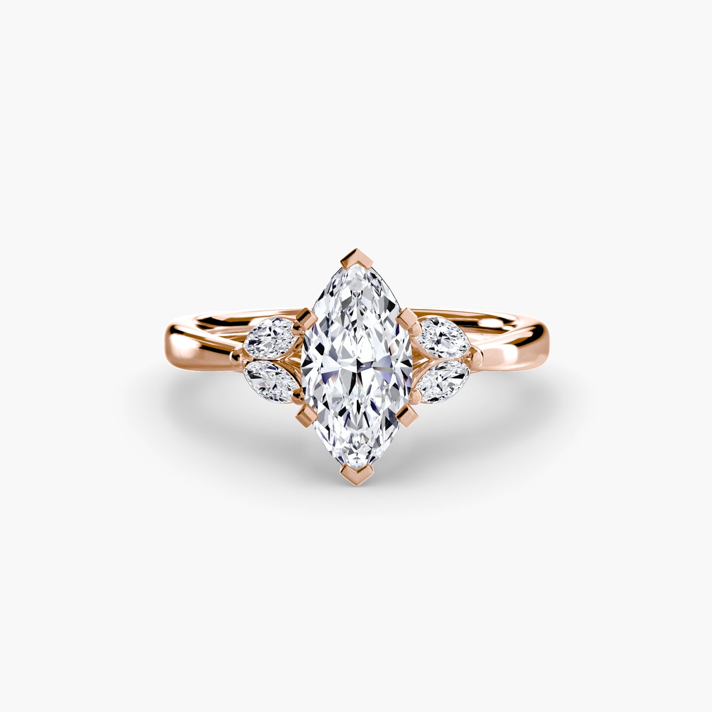 The "Kaia" Solitaire with Double Marquise Accents
