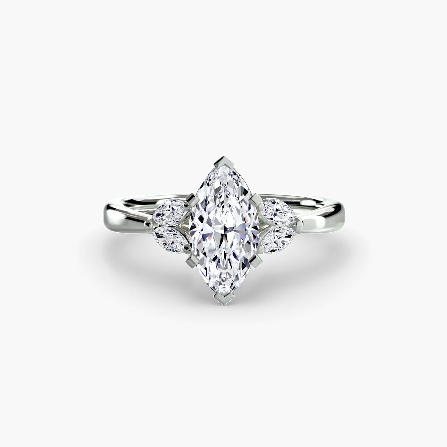 The "Kaia" Solitaire with Double Marquise Accents