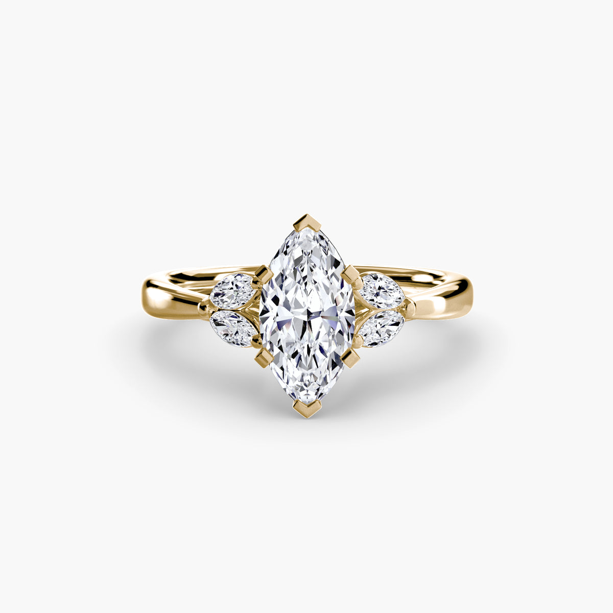 The "Kaia" Solitaire with Double Marquise Accents