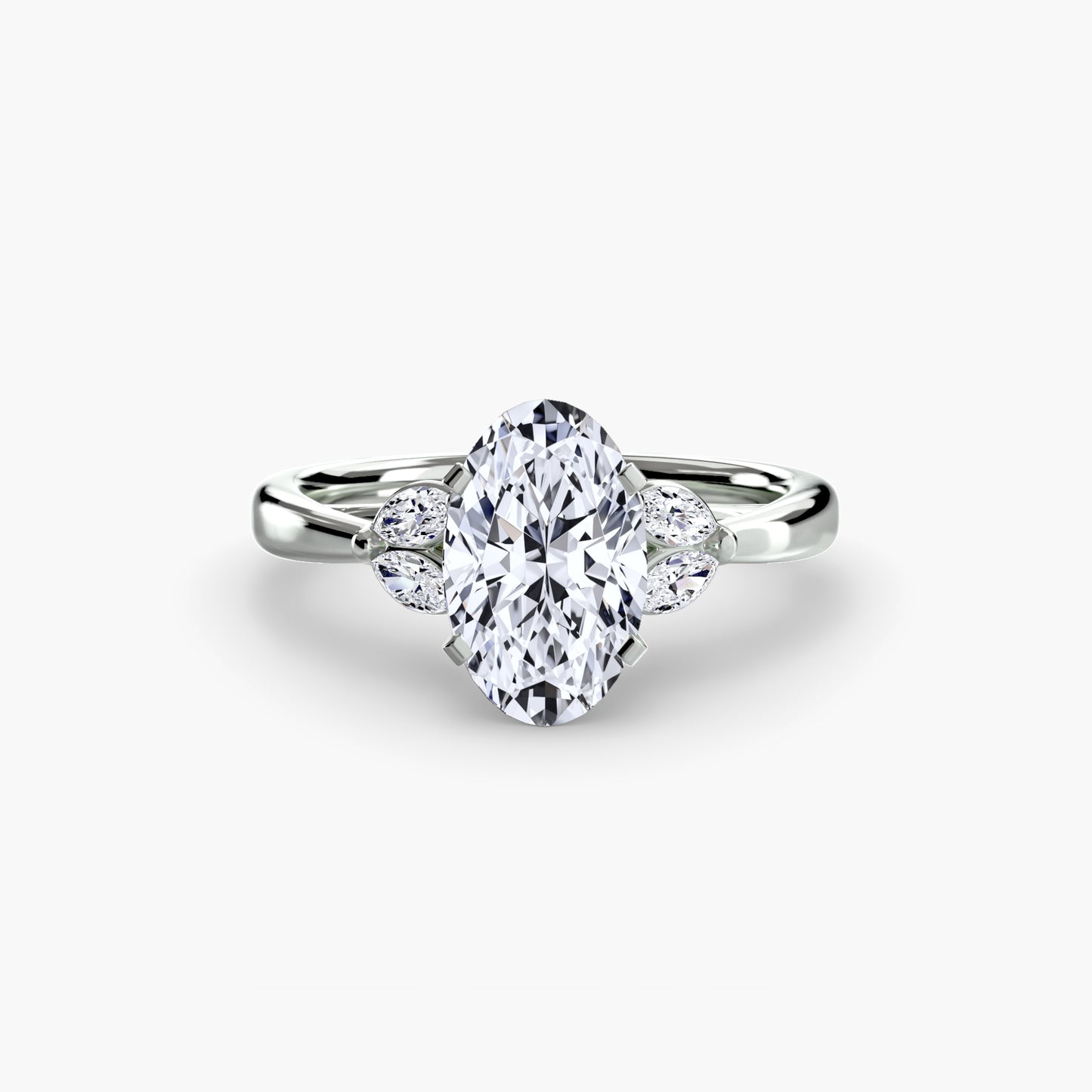 The "Kaia" Solitaire with Double Marquise Accents
