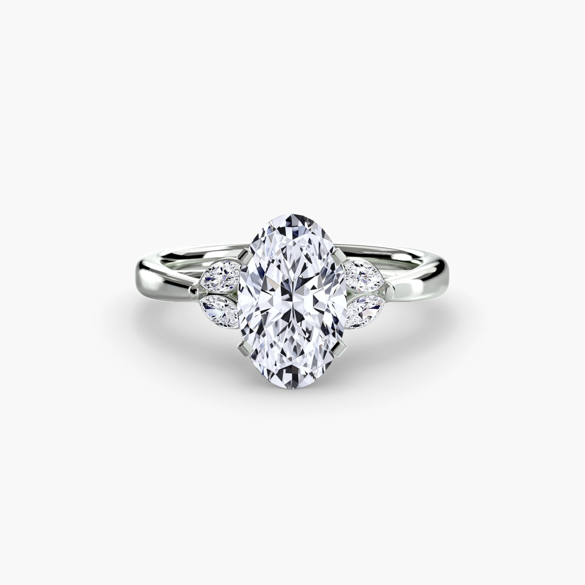 The "Kaia" Solitaire with Double Marquise Accents
