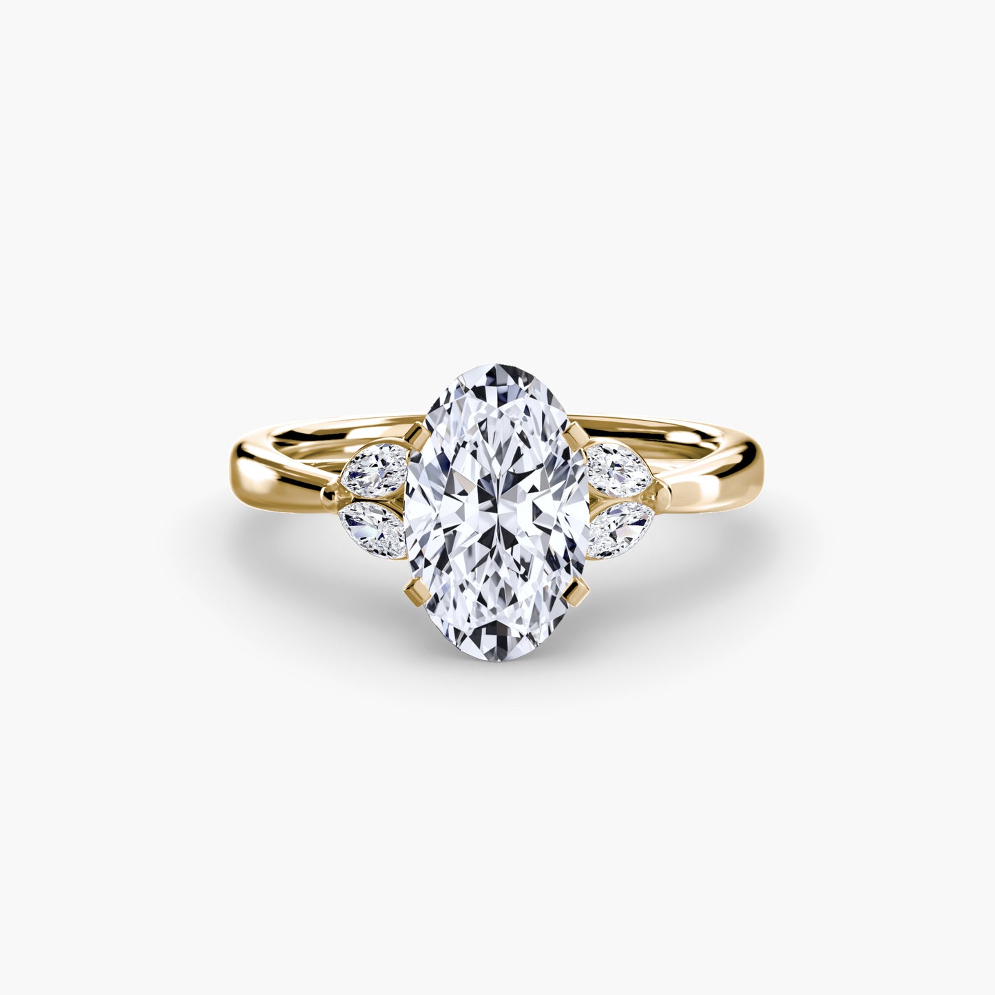 The "Kaia" Solitaire with Double Marquise Accents