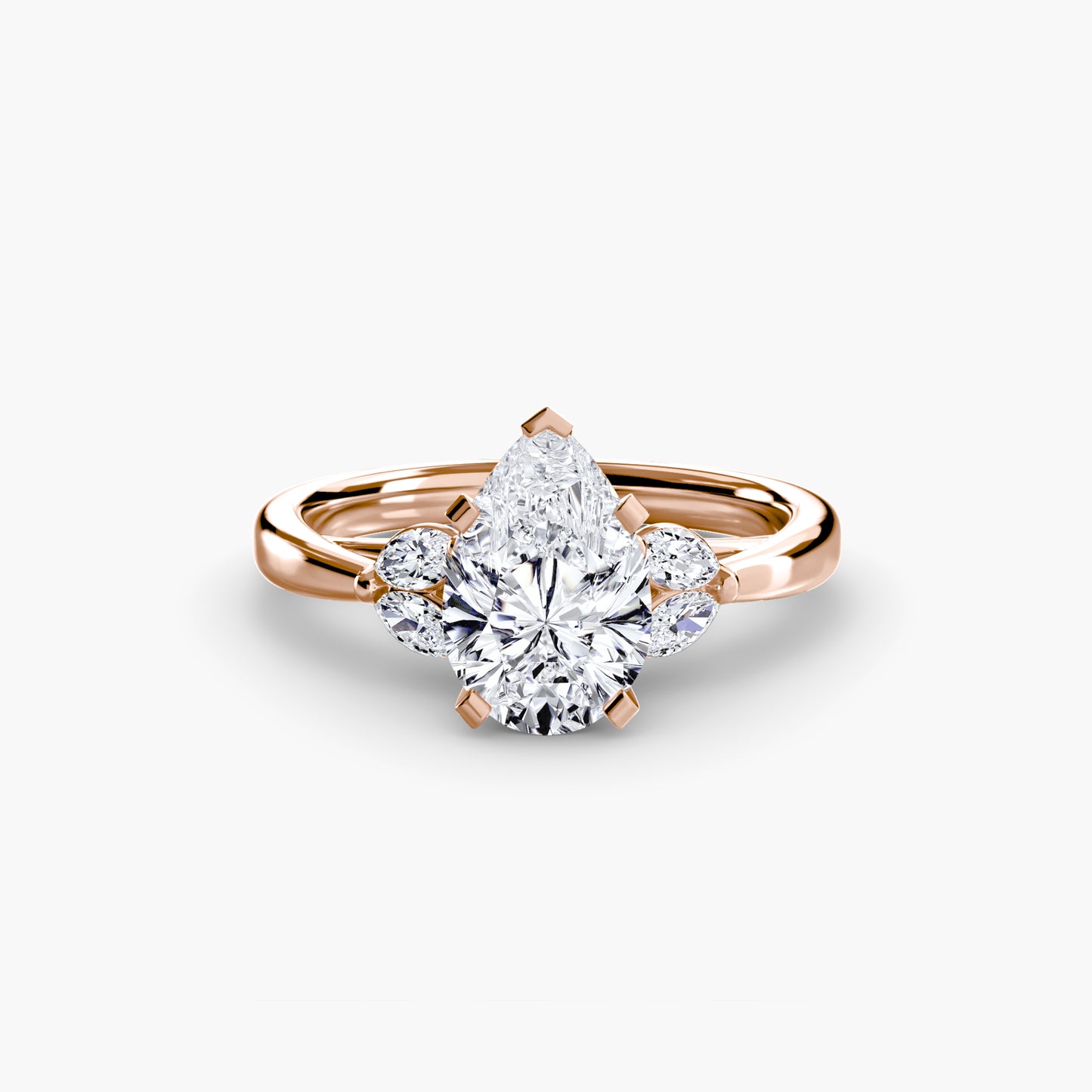 The "Kaia" Solitaire with Double Marquise Accents