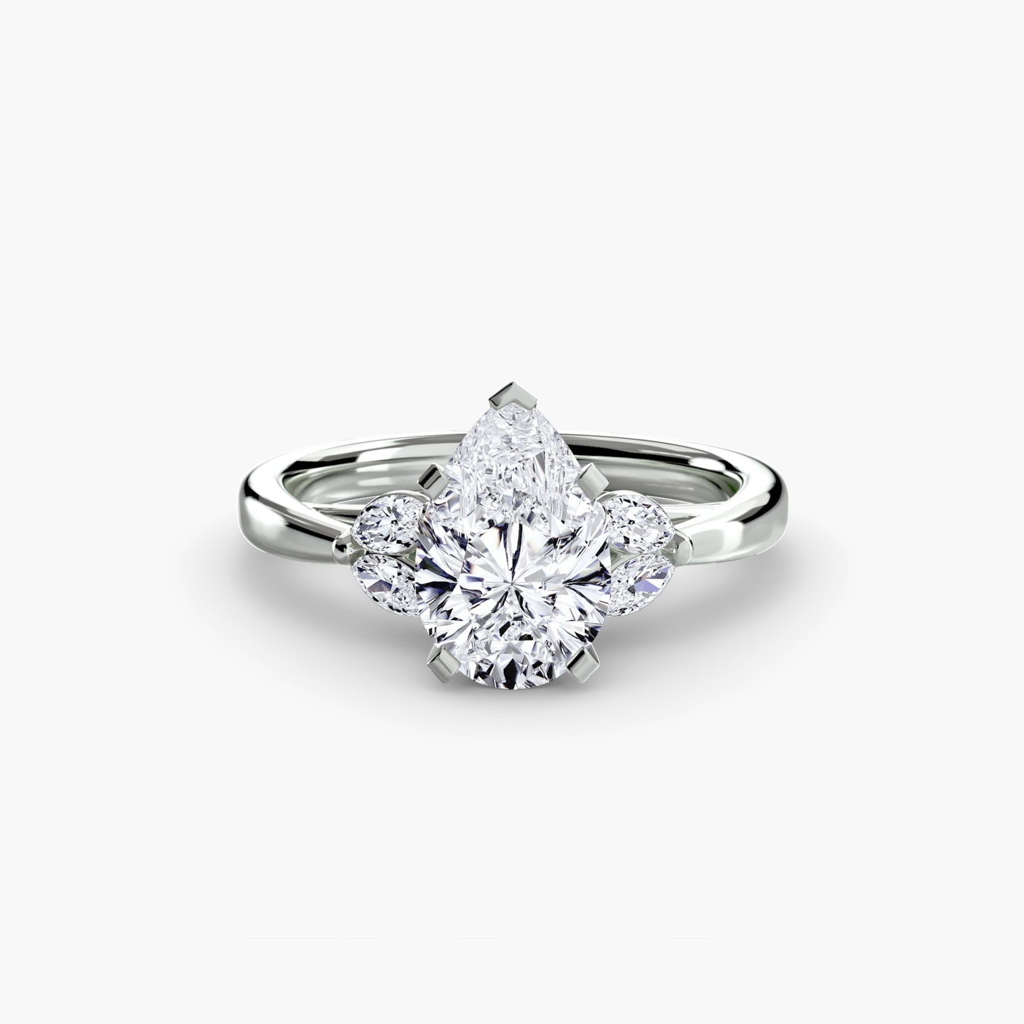 The "Kaia" Solitaire with Double Marquise Accents