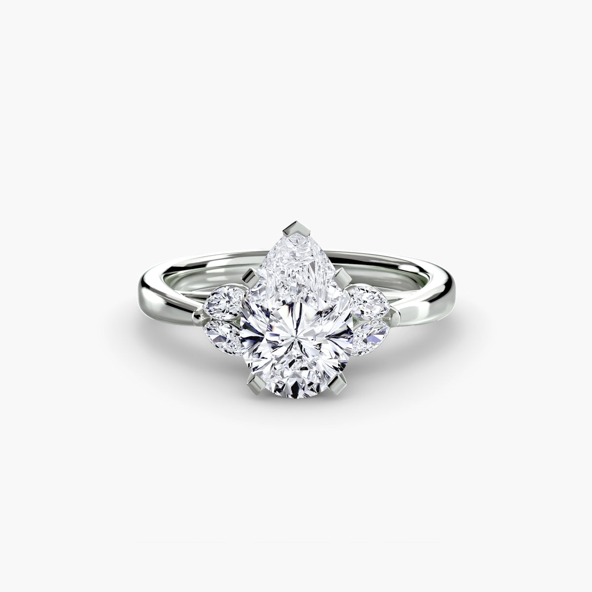 The "Kaia" Solitaire with Double Marquise Accents