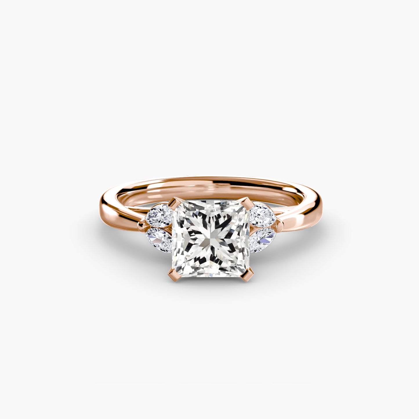 The "Kaia" Solitaire with Double Marquise Accents