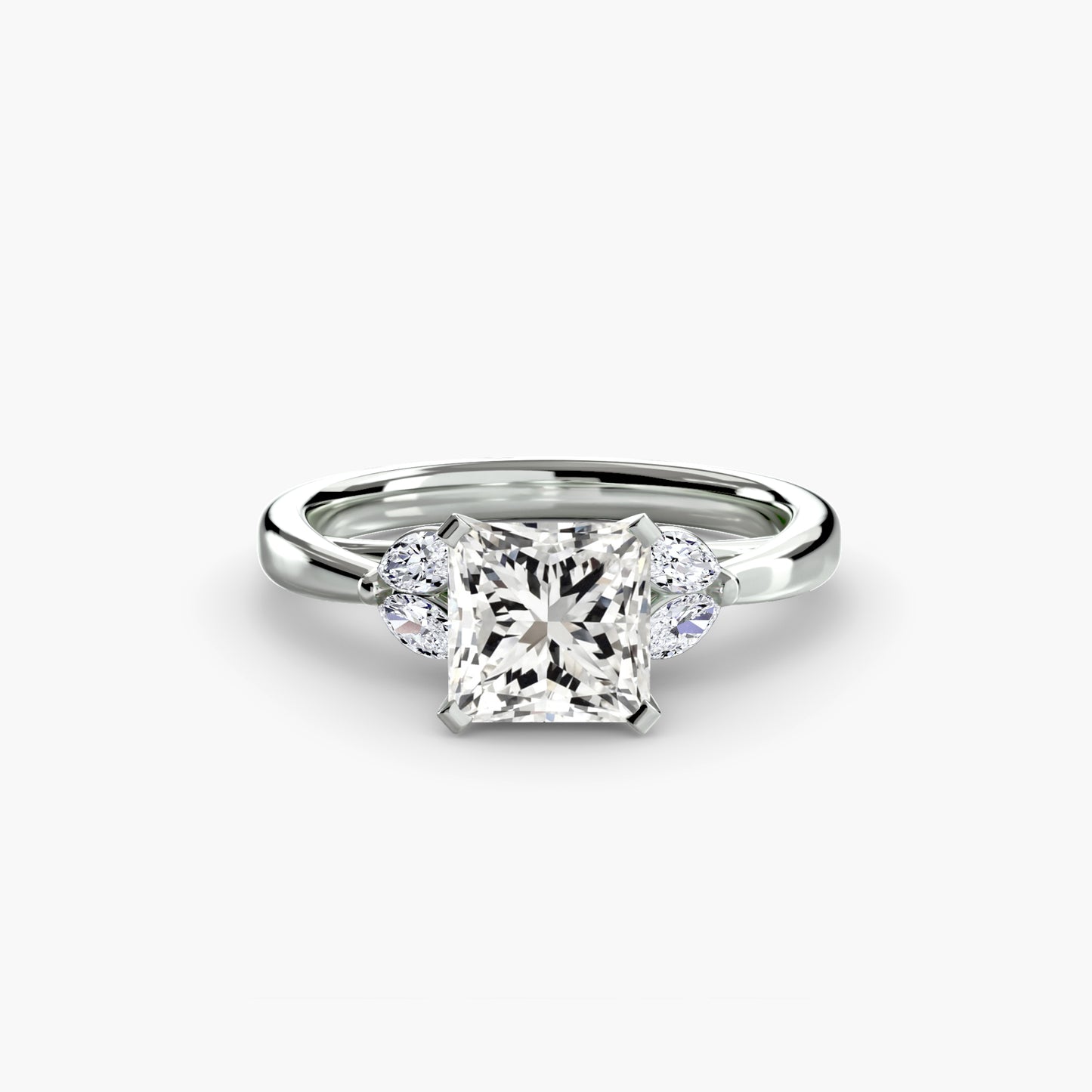 The "Kaia" Solitaire with Double Marquise Accents