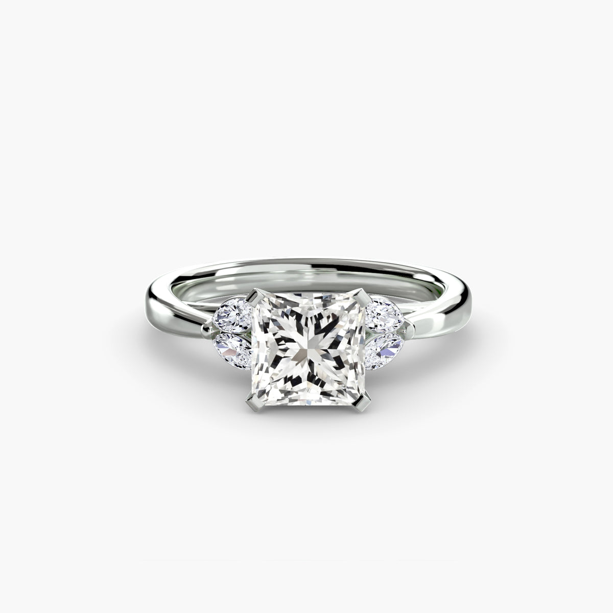 The "Kaia" Solitaire with Double Marquise Accents