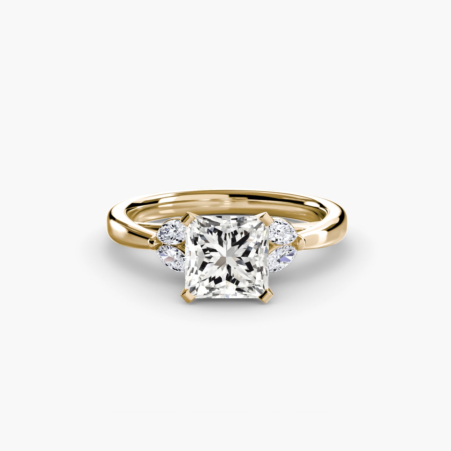 The "Kaia" Solitaire with Double Marquise Accents