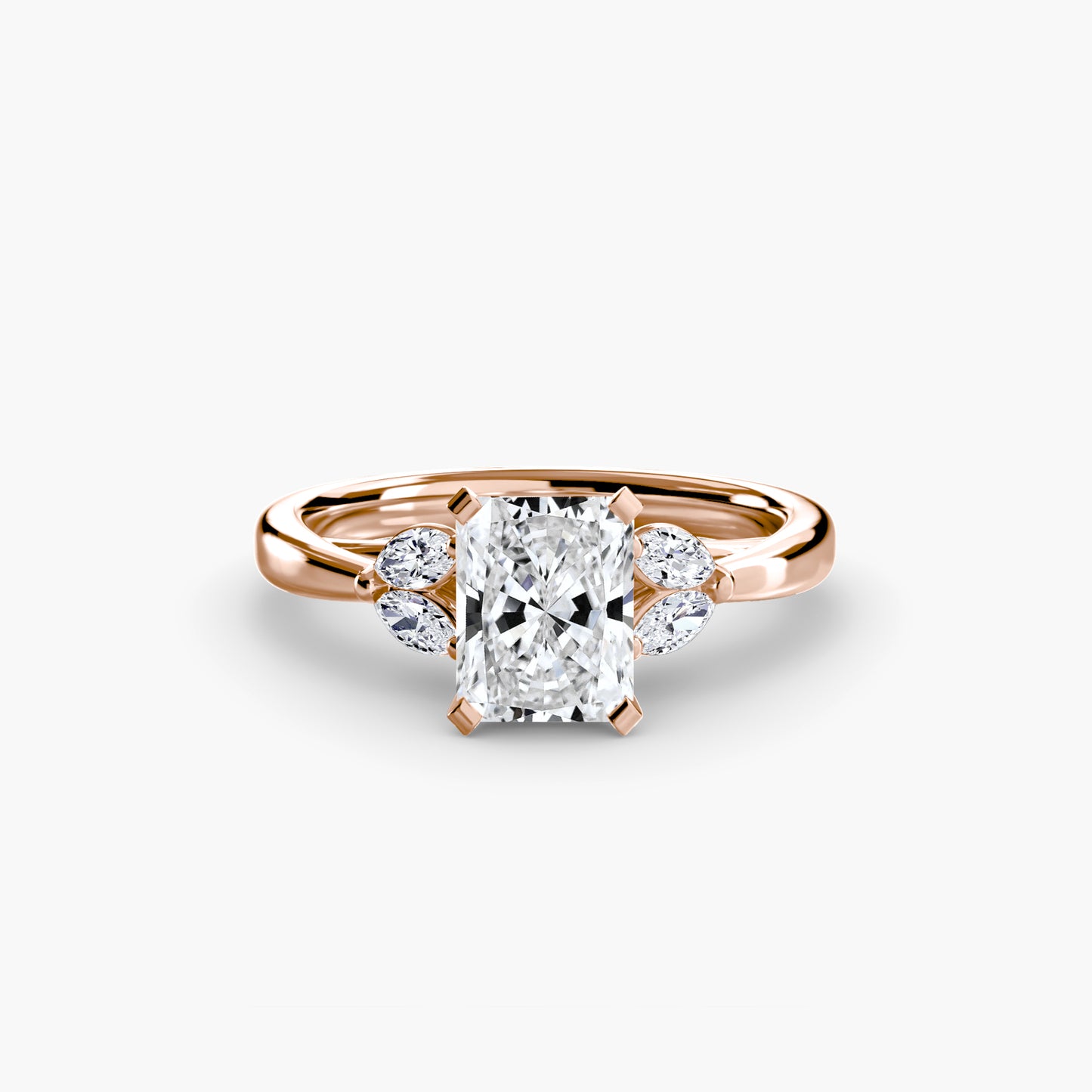 The "Kaia" Solitaire with Double Marquise Accents