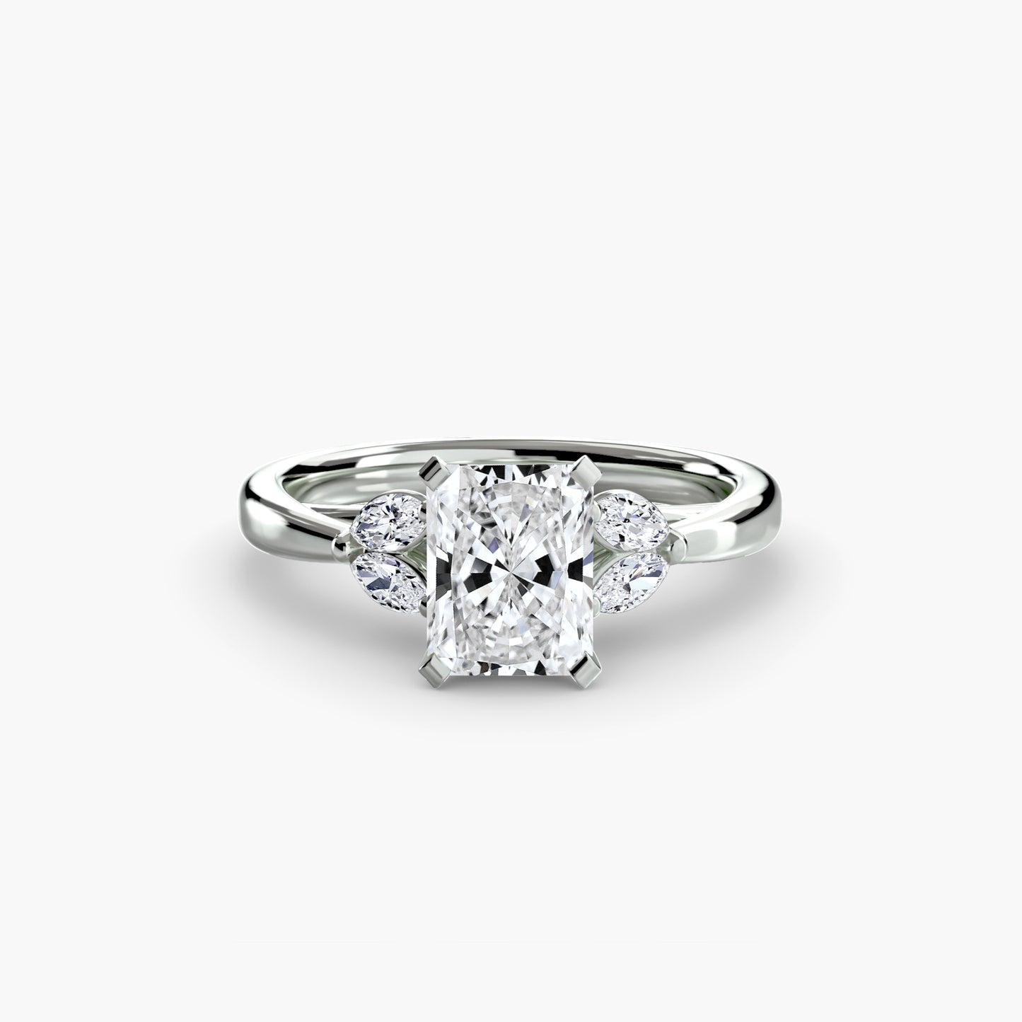The "Kaia" Solitaire with Double Marquise Accents