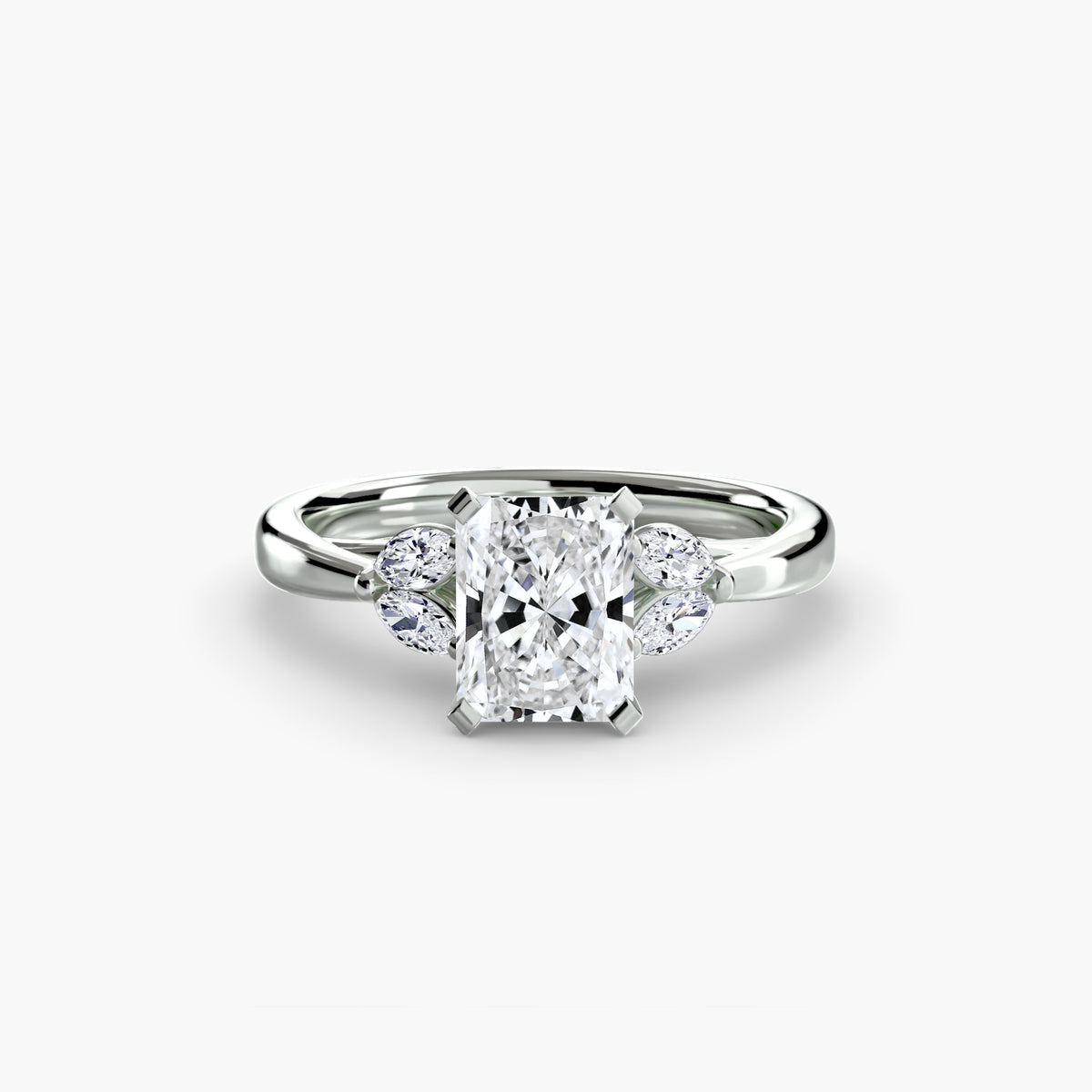 The "Kaia" Solitaire with Double Marquise Accents