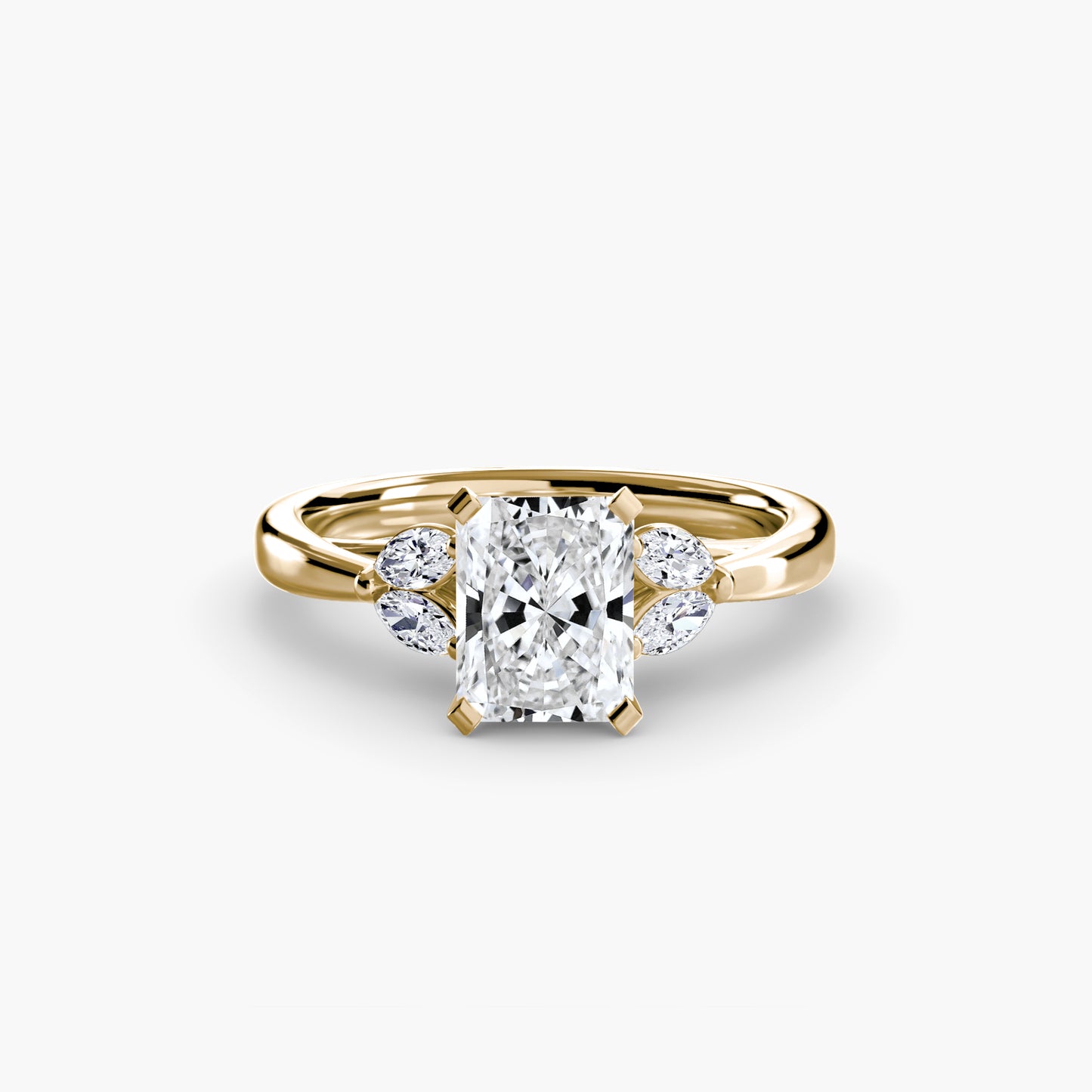 The "Kaia" Solitaire with Double Marquise Accents