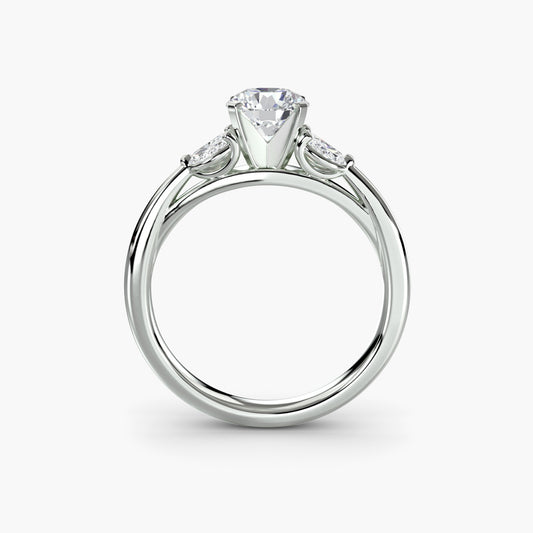 The "Kaia" Solitaire with Double Marquise Accents